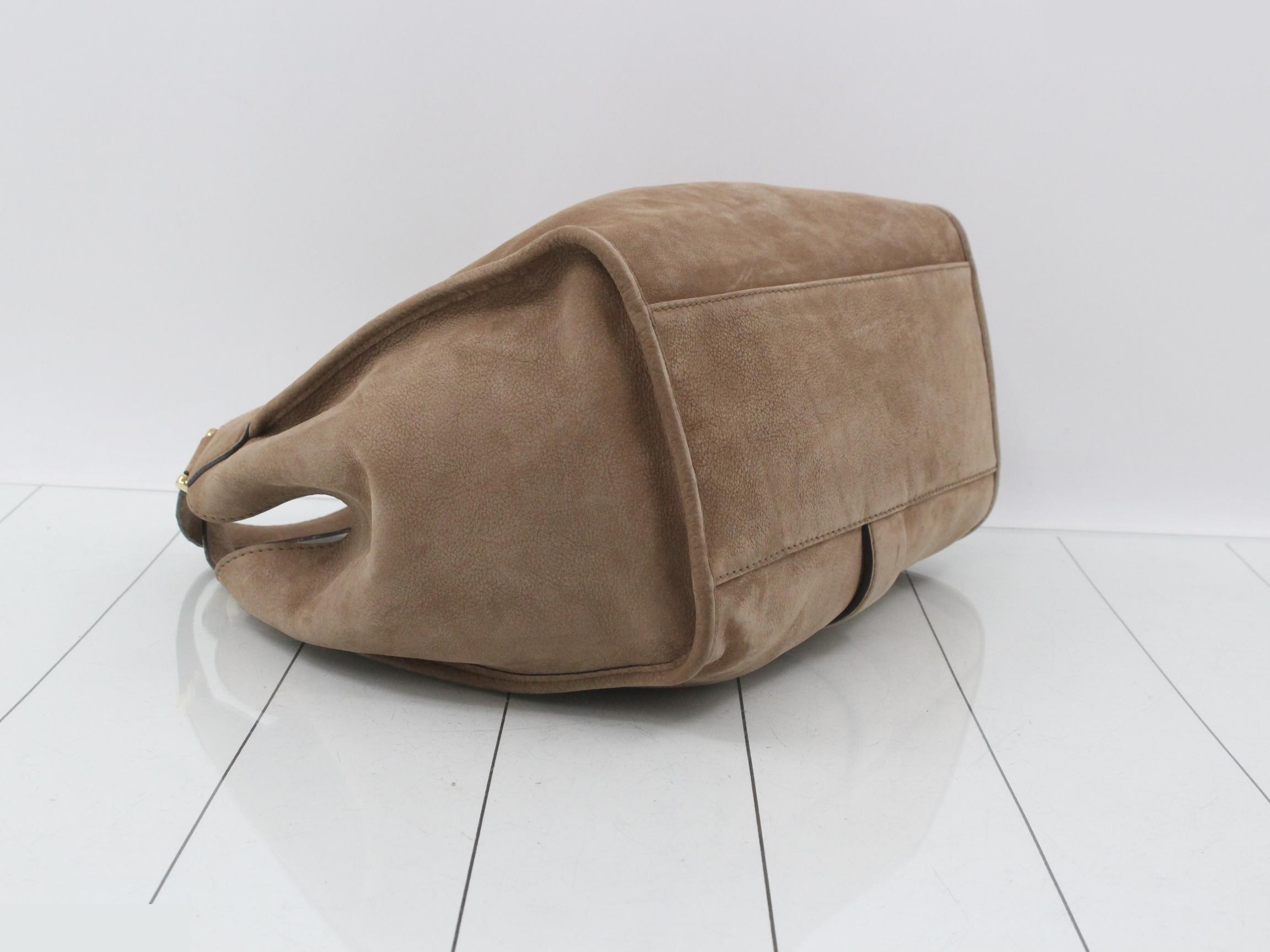 Soft Stirrup Tote Suede Beige — view 5