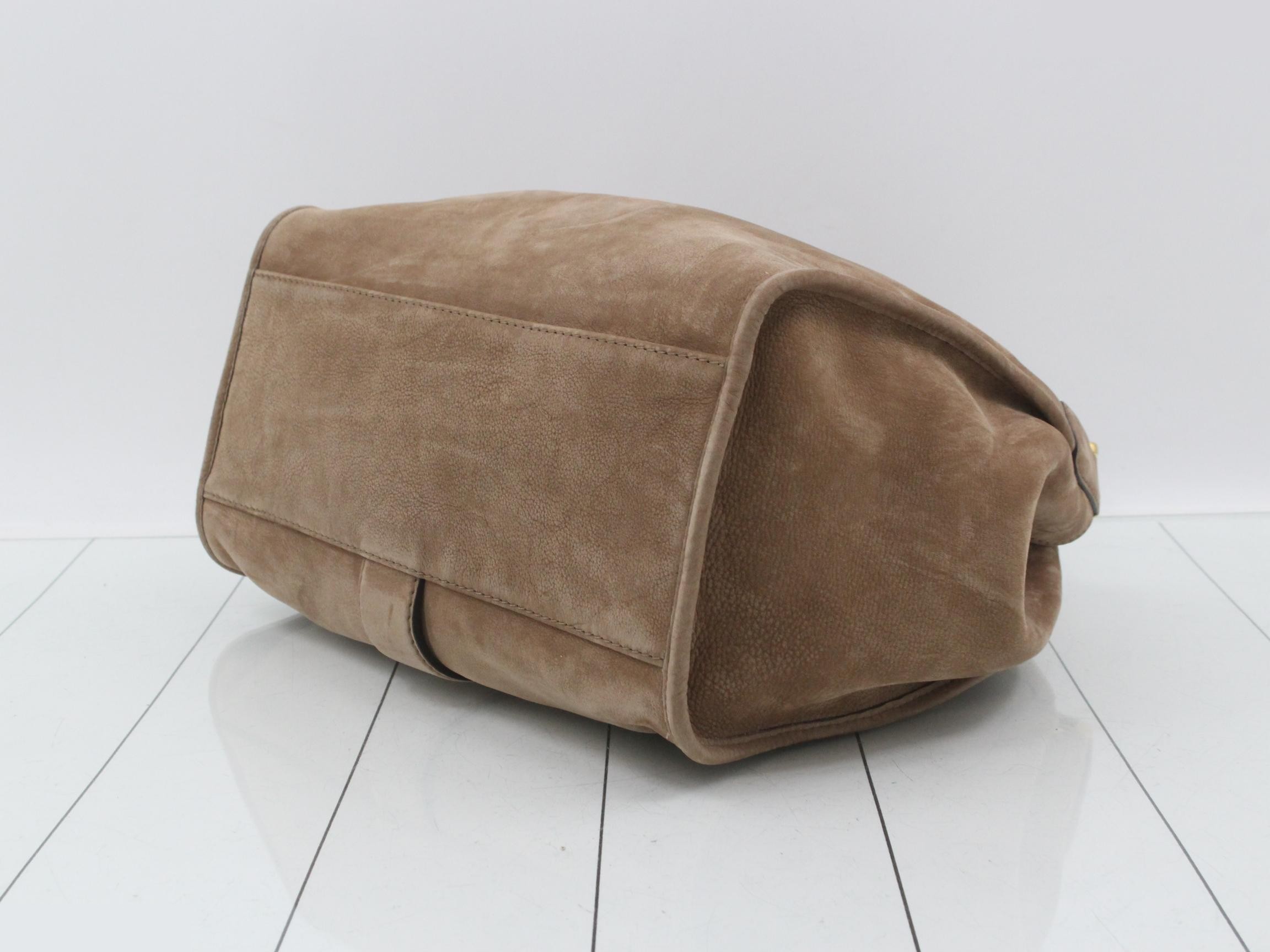 Soft Stirrup Tote Suede Beige — view 6
