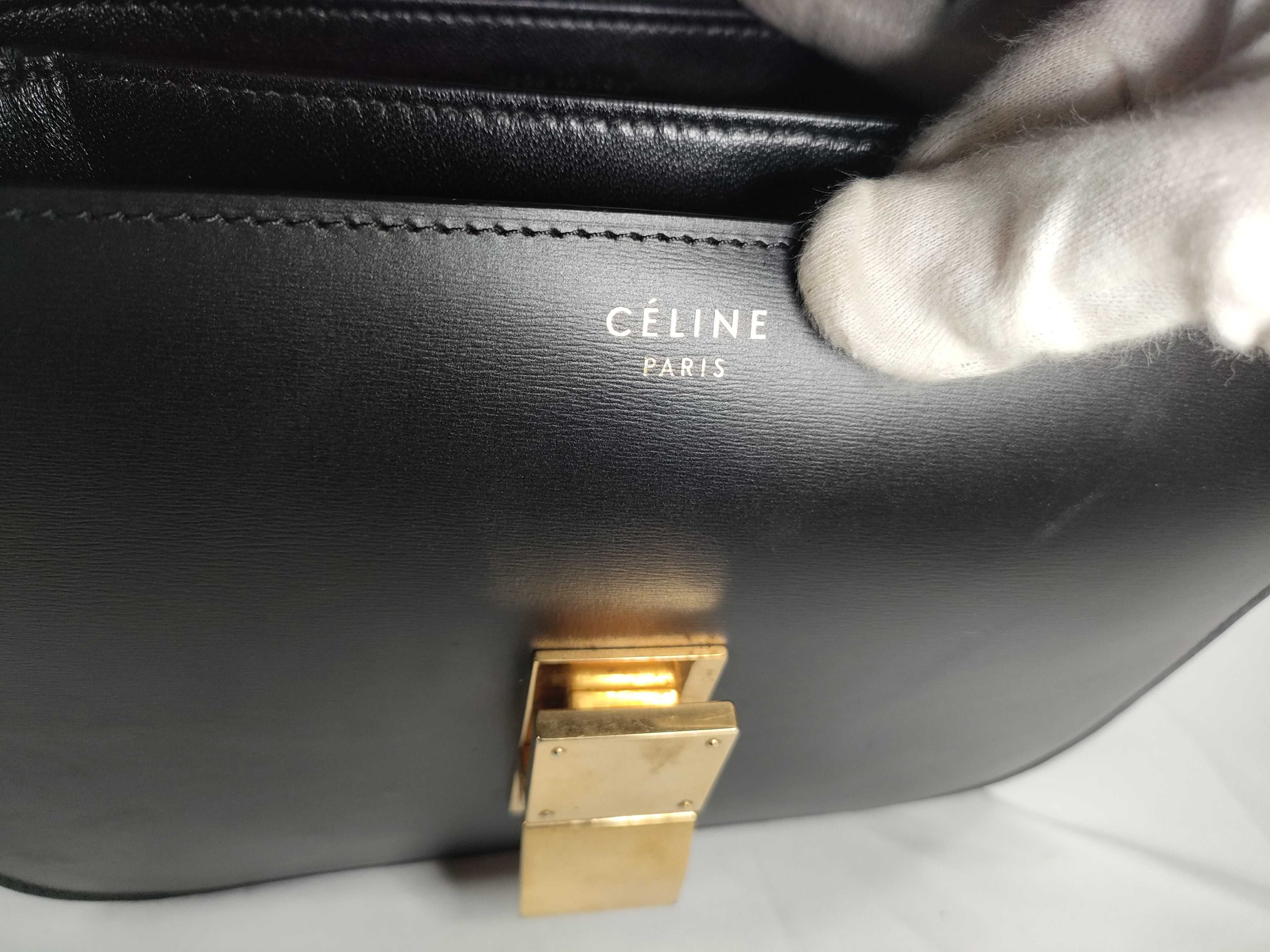 Classic Box Shoulder Bag, Black Leather Shoulder Bag — view 13
