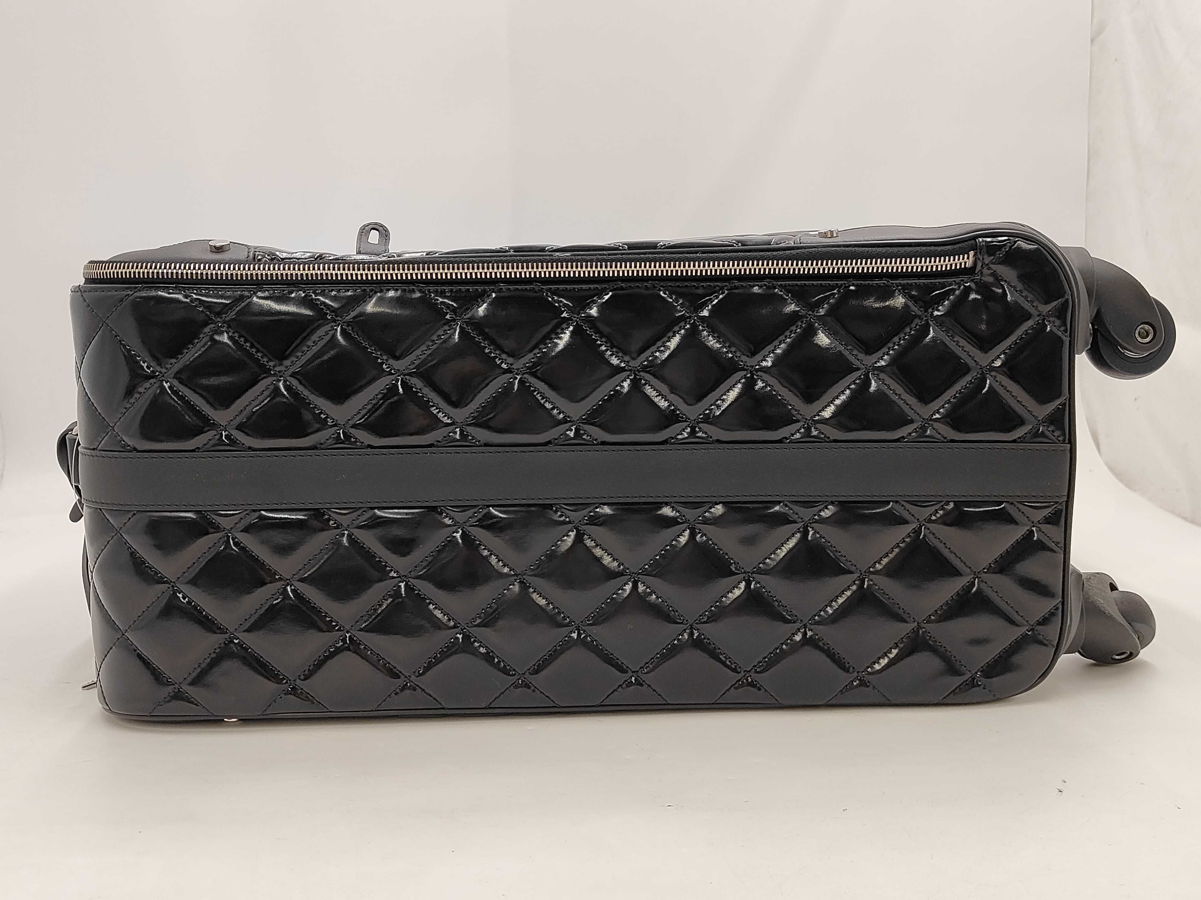 Carry-on Suitcase, Patent Leather, Black, S-shaped Hardware, Carry Bag — view 4