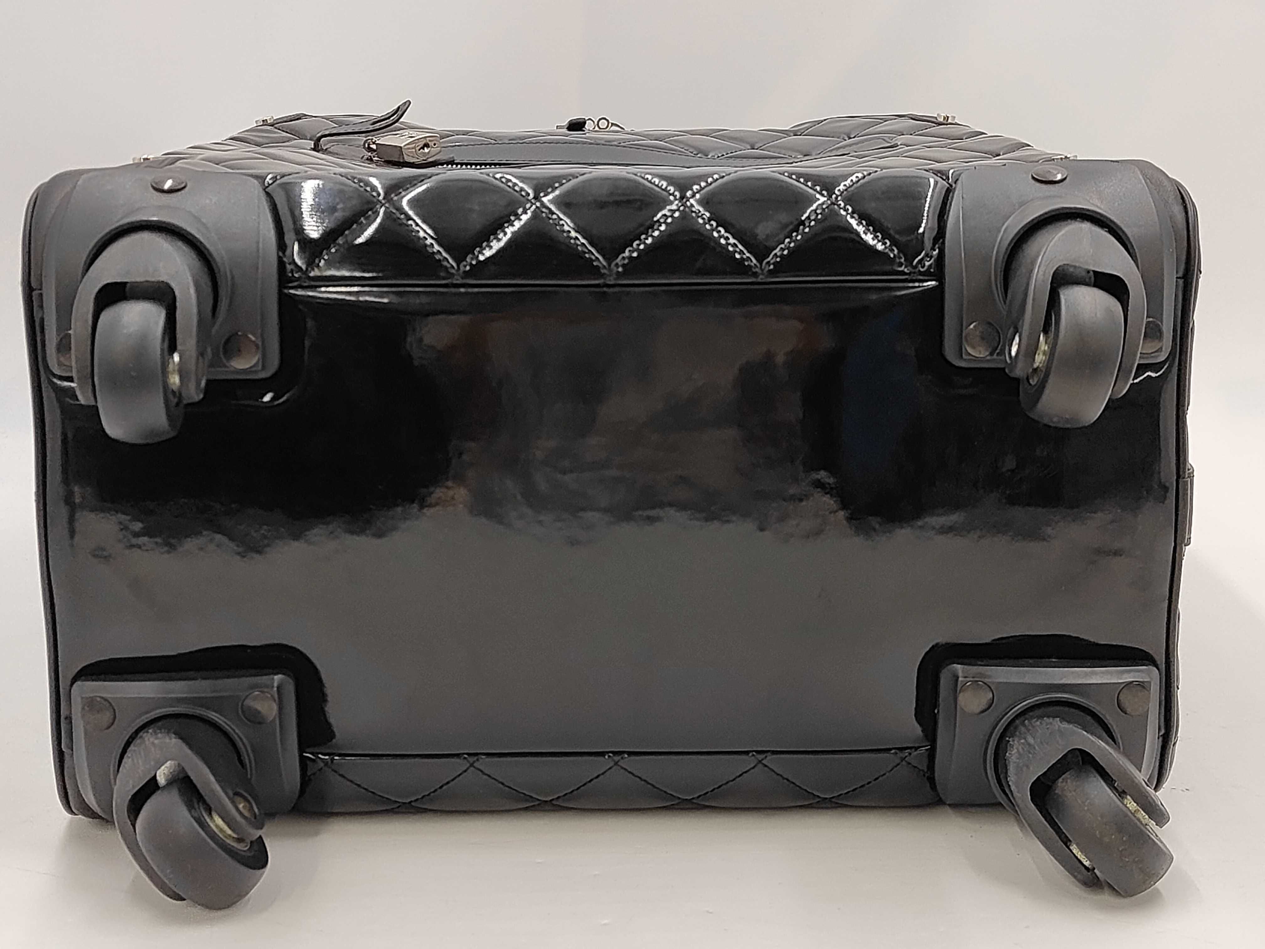 Carry-on Suitcase, Patent Leather, Black, S-shaped Hardware, Carry Bag — view 5
