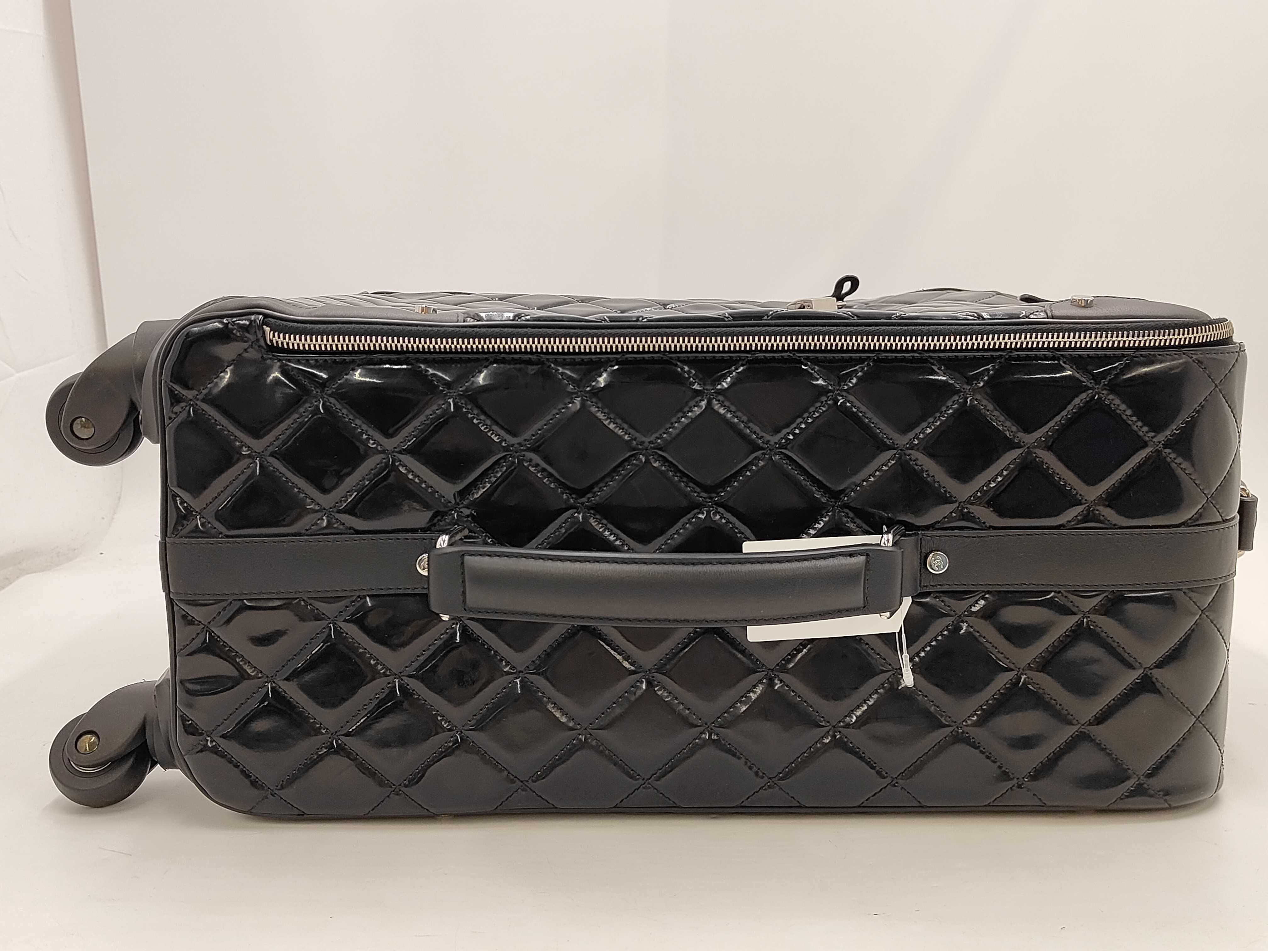Carry-on Suitcase, Patent Leather, Black, S-shaped Hardware, Carry Bag — view 8