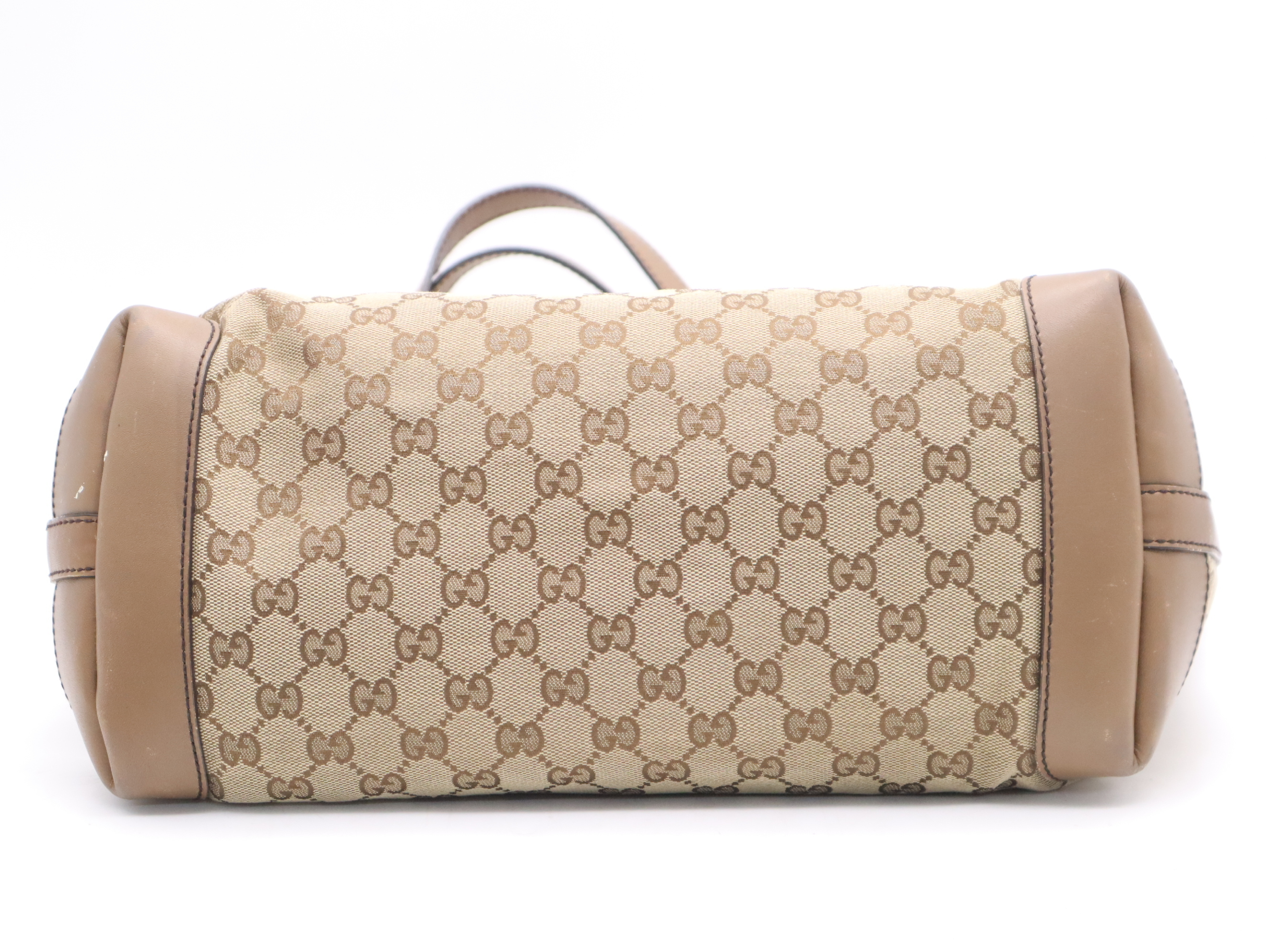 247209 Canvas x Leather GG Canvas Tote Bag, Beige, Gold Hardware, Includes Pouch and Dust Bag. — view 4