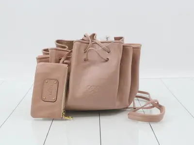 Anagram drawstring shoulder bag