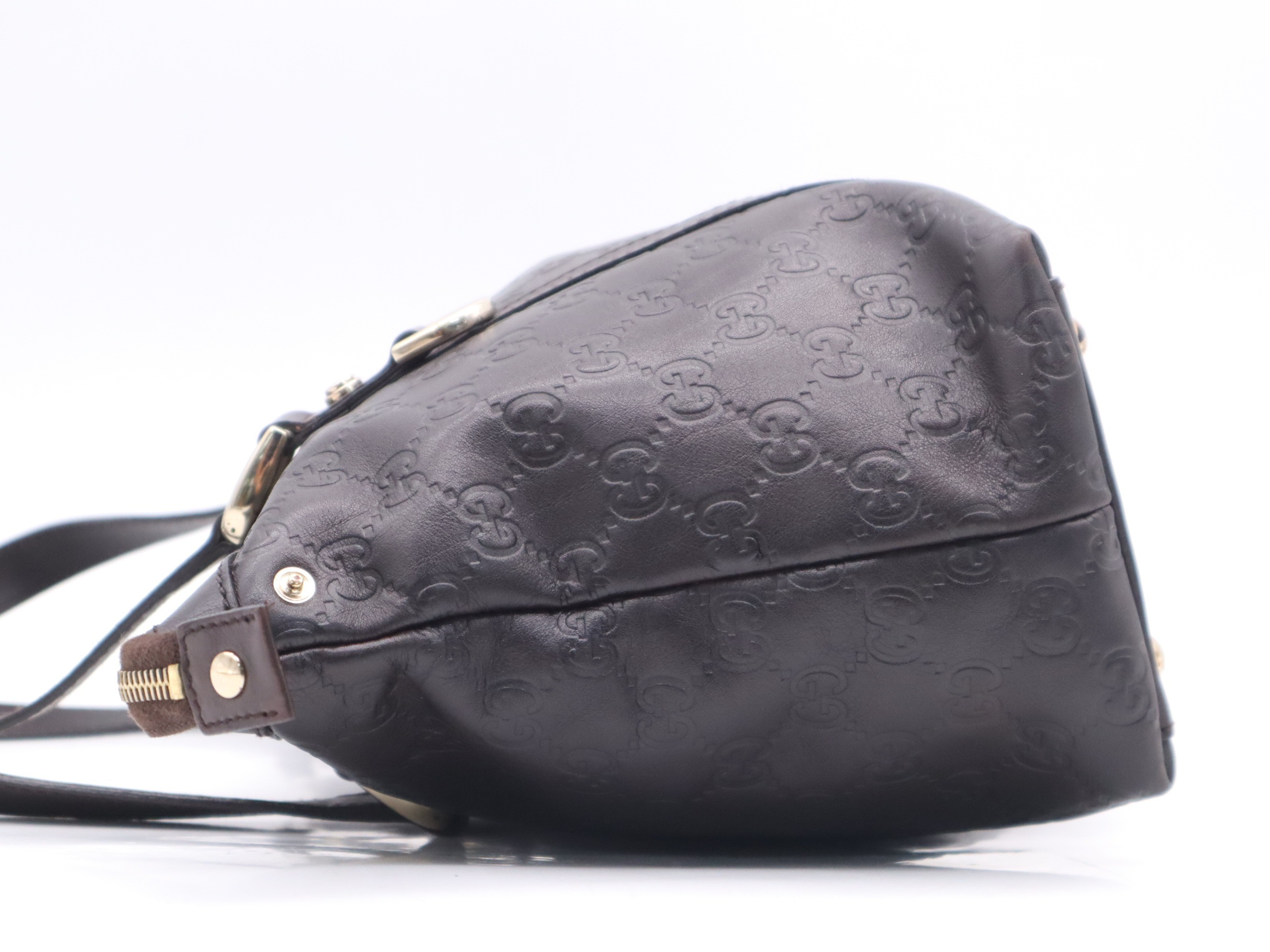 Leather Guccissima Abbey handbag, black — view 3