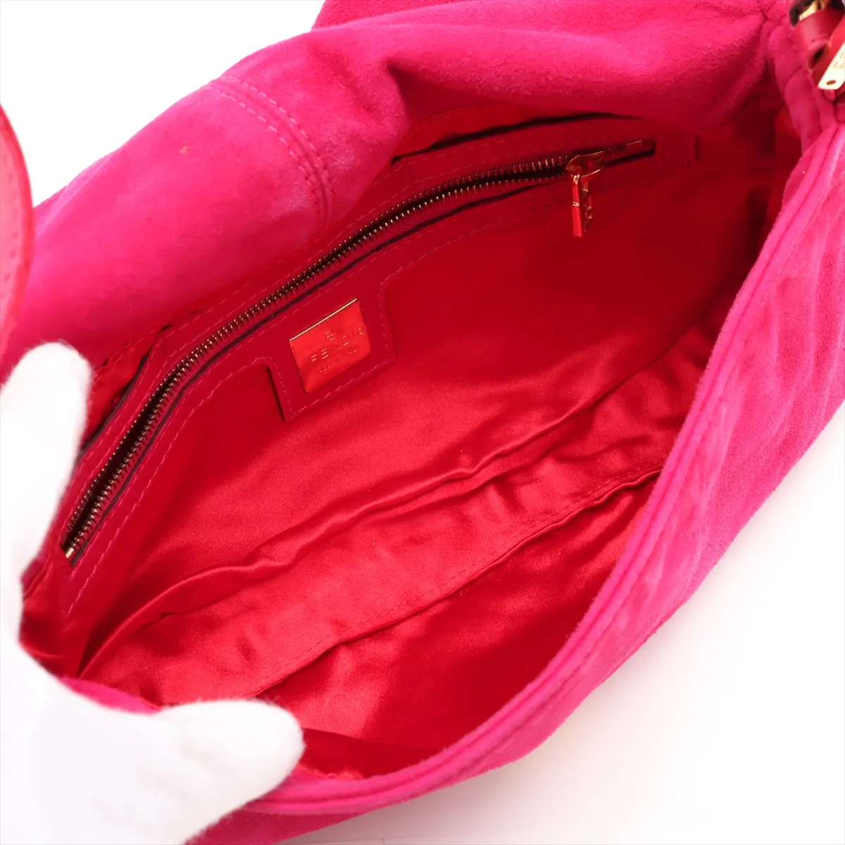 Mamma Bucket 26424 Suede x Leather Shoulder Bag Pink — view 7