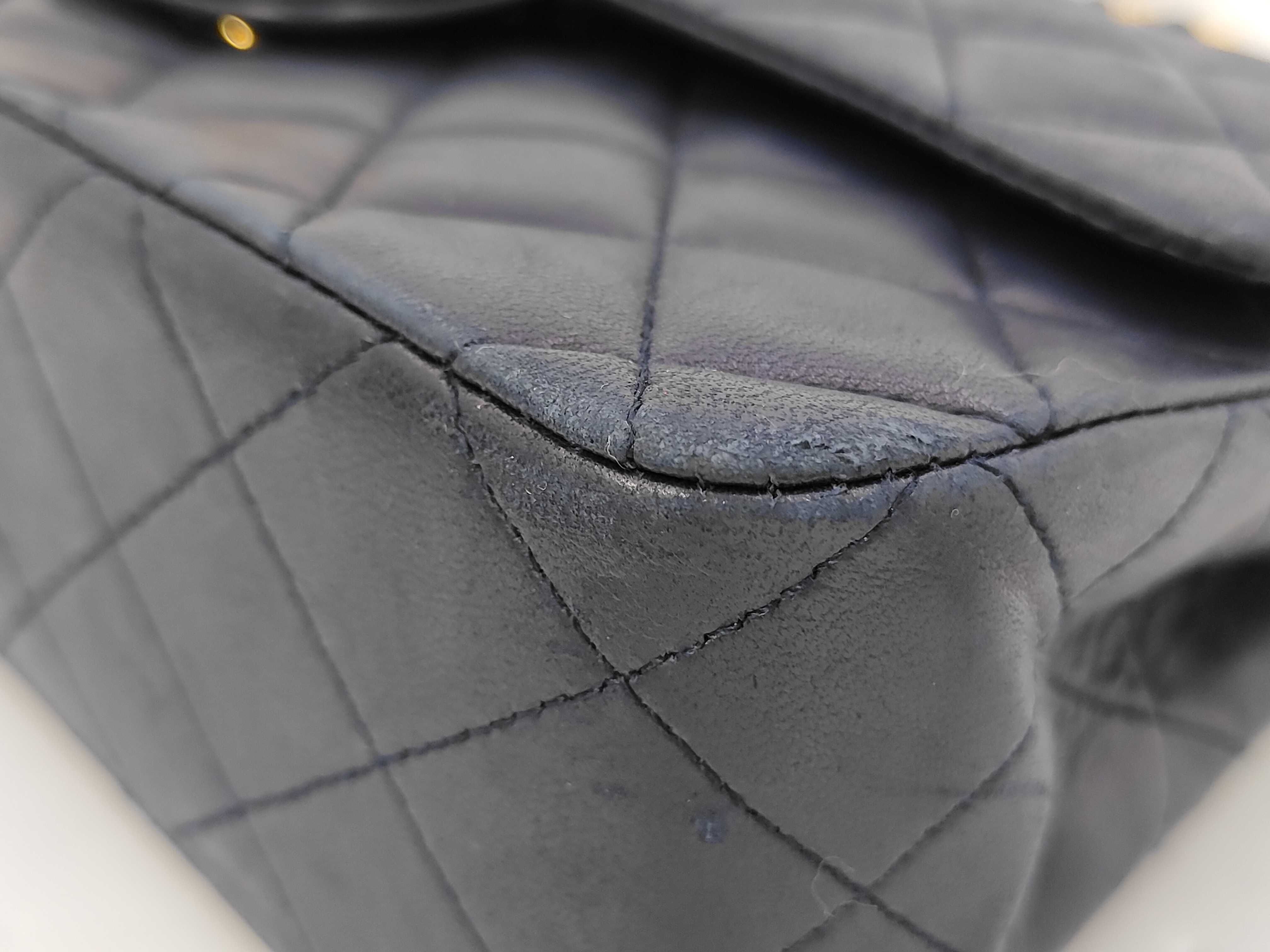 Double Flap Lambskin Navy Shoulder Bag 740 — view 7
