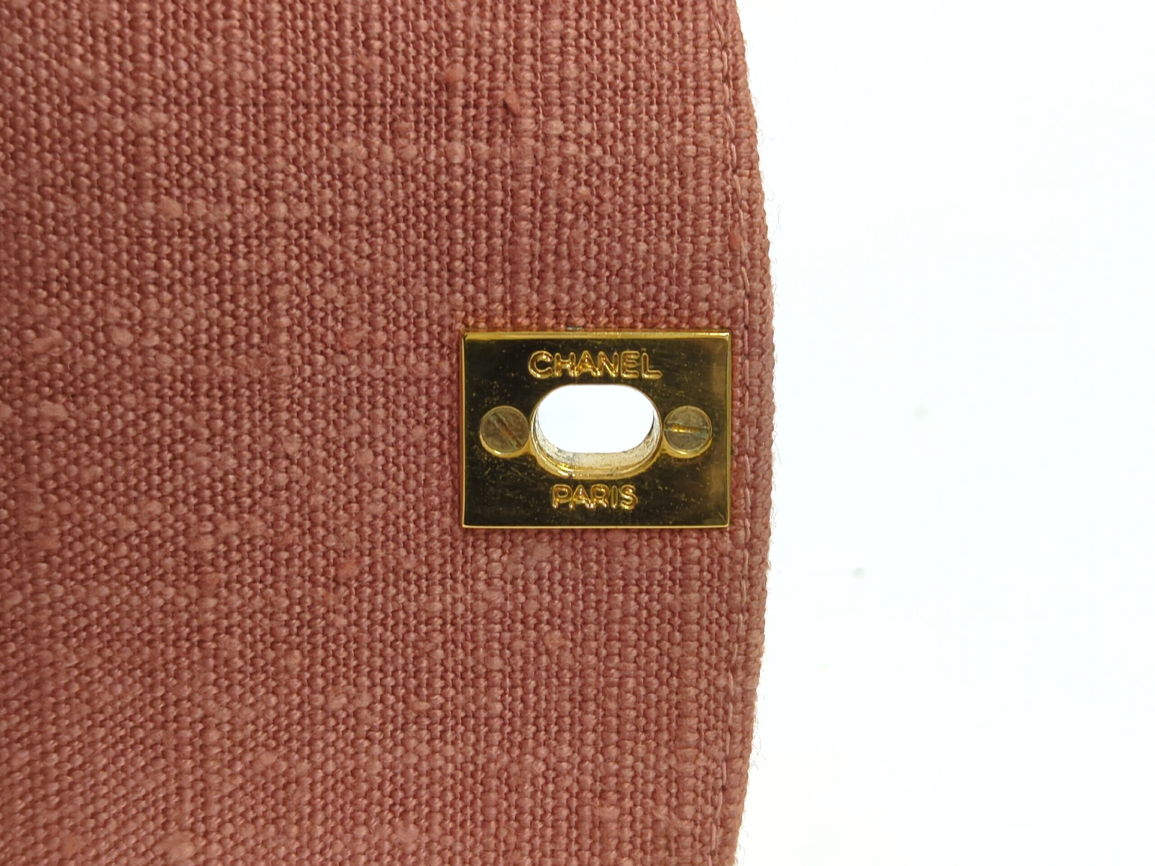 Linen Diana 22 Pink Gold Hardware Serial Number 2 Shoulder Bag — view 12