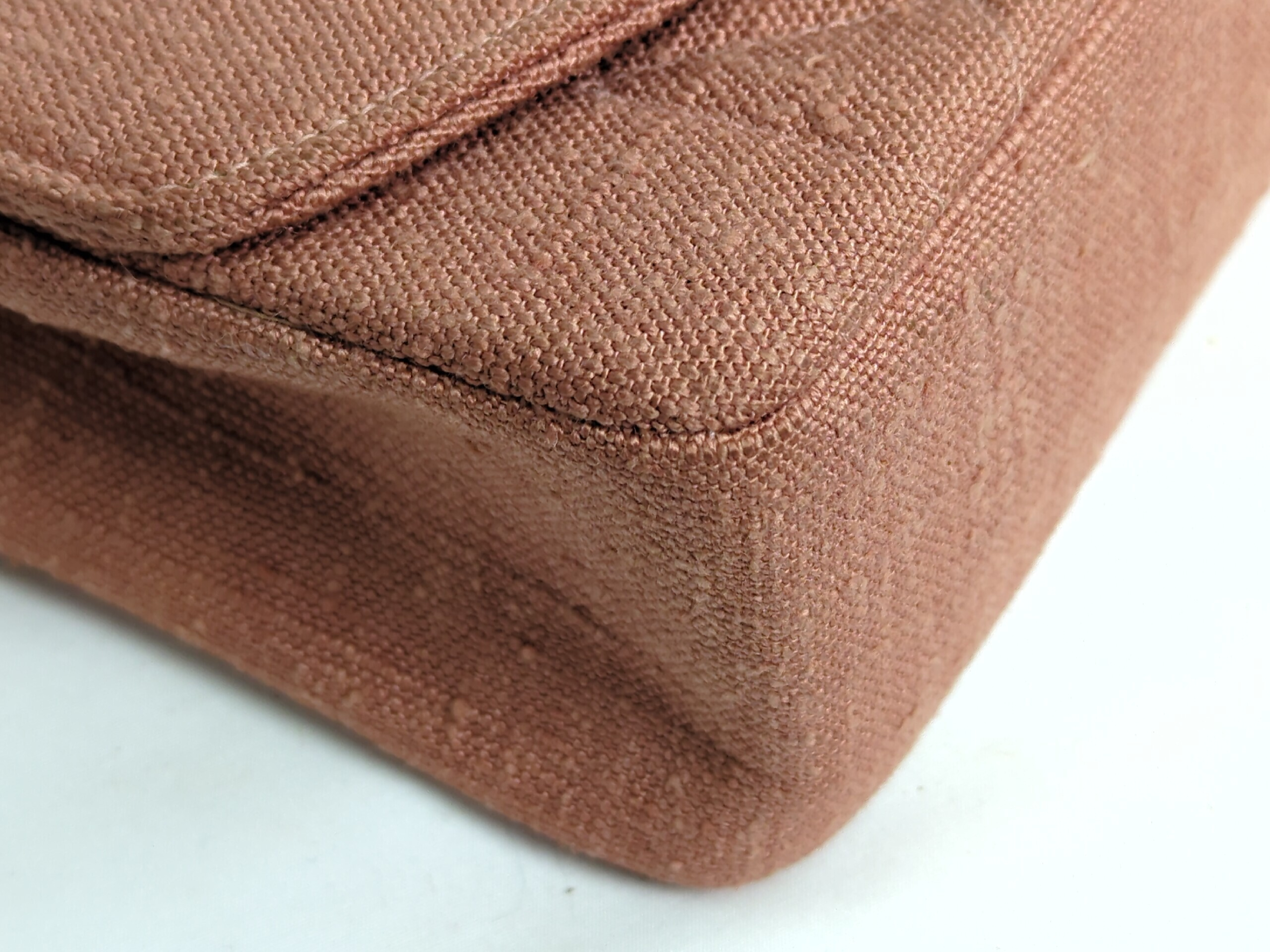 Linen Diana 22 Pink Gold Hardware Serial Number 2 Shoulder Bag — view 3