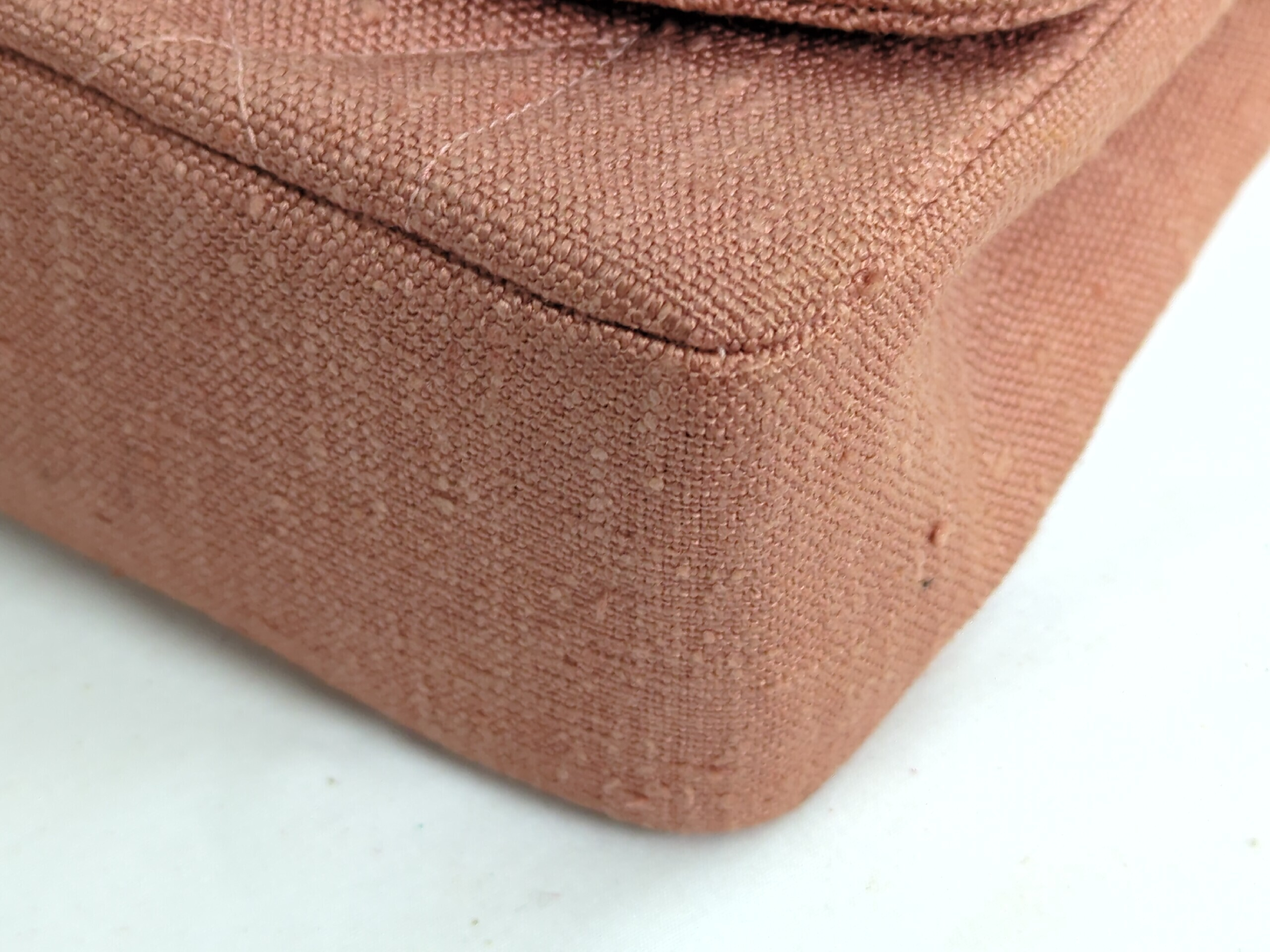Linen Diana 22 Pink Gold Hardware Serial Number 2 Shoulder Bag — view 4
