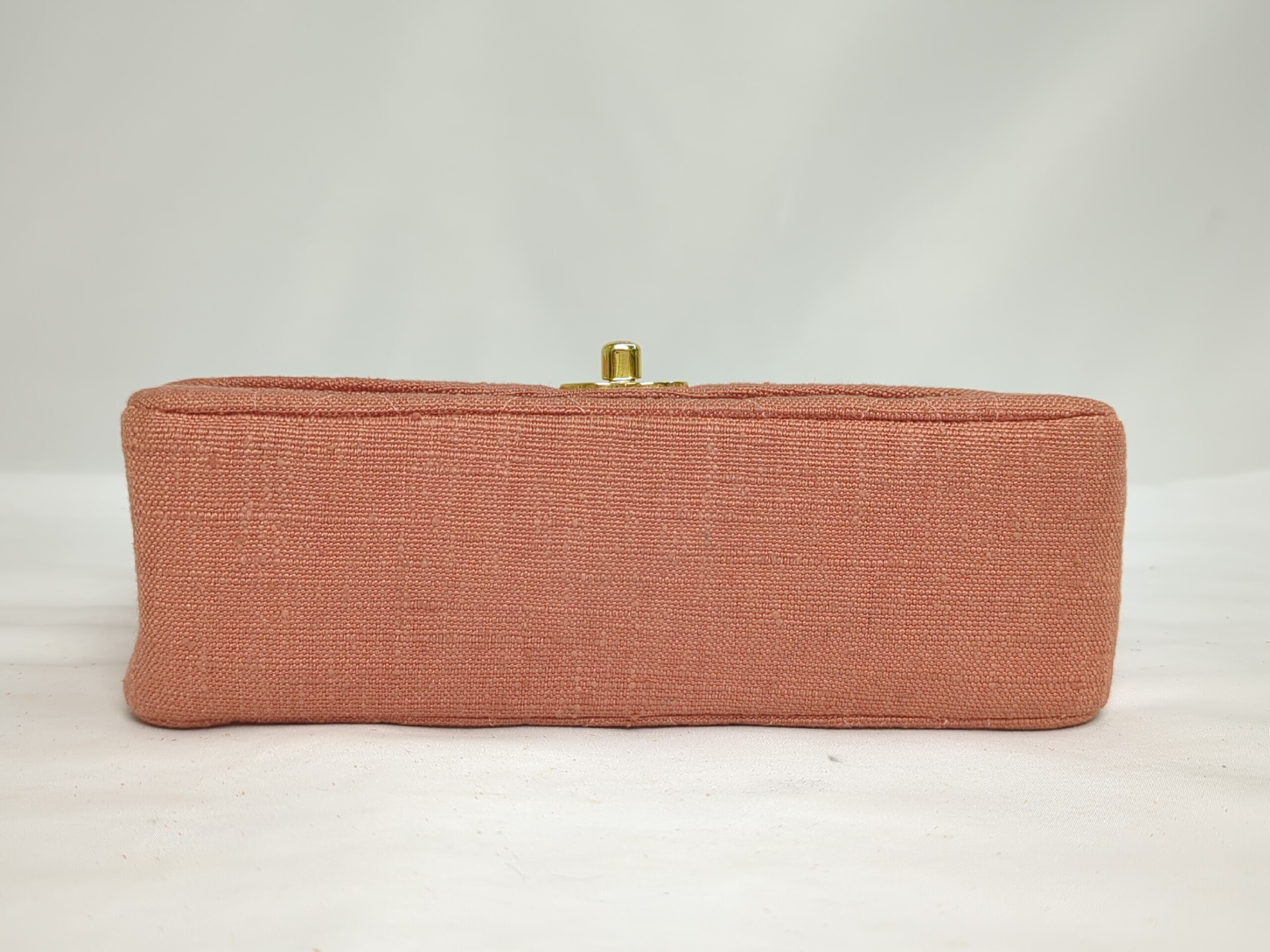 Linen Diana 22 Pink Gold Hardware Serial Number 2 Shoulder Bag — view 5