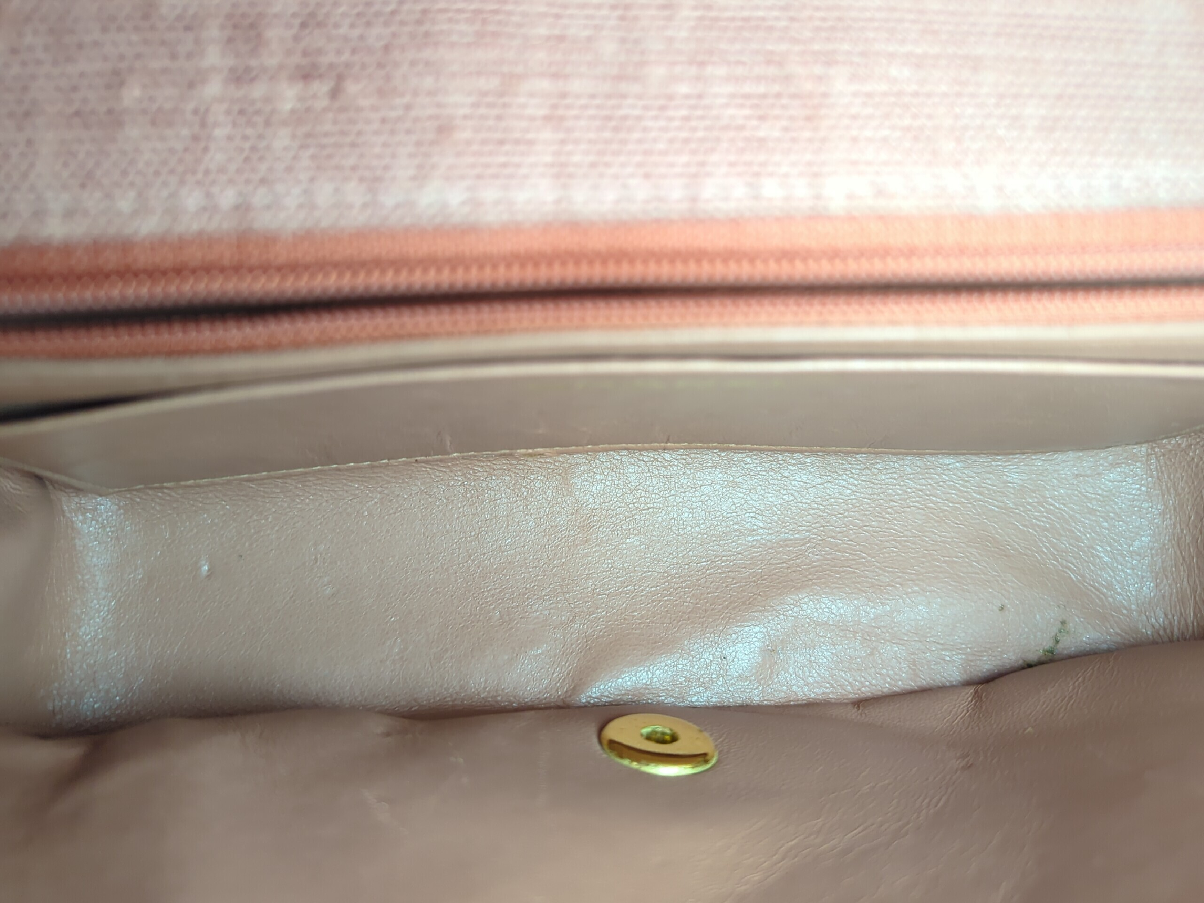 Linen Diana 22 Pink Gold Hardware Serial Number 2 Shoulder Bag — view 9