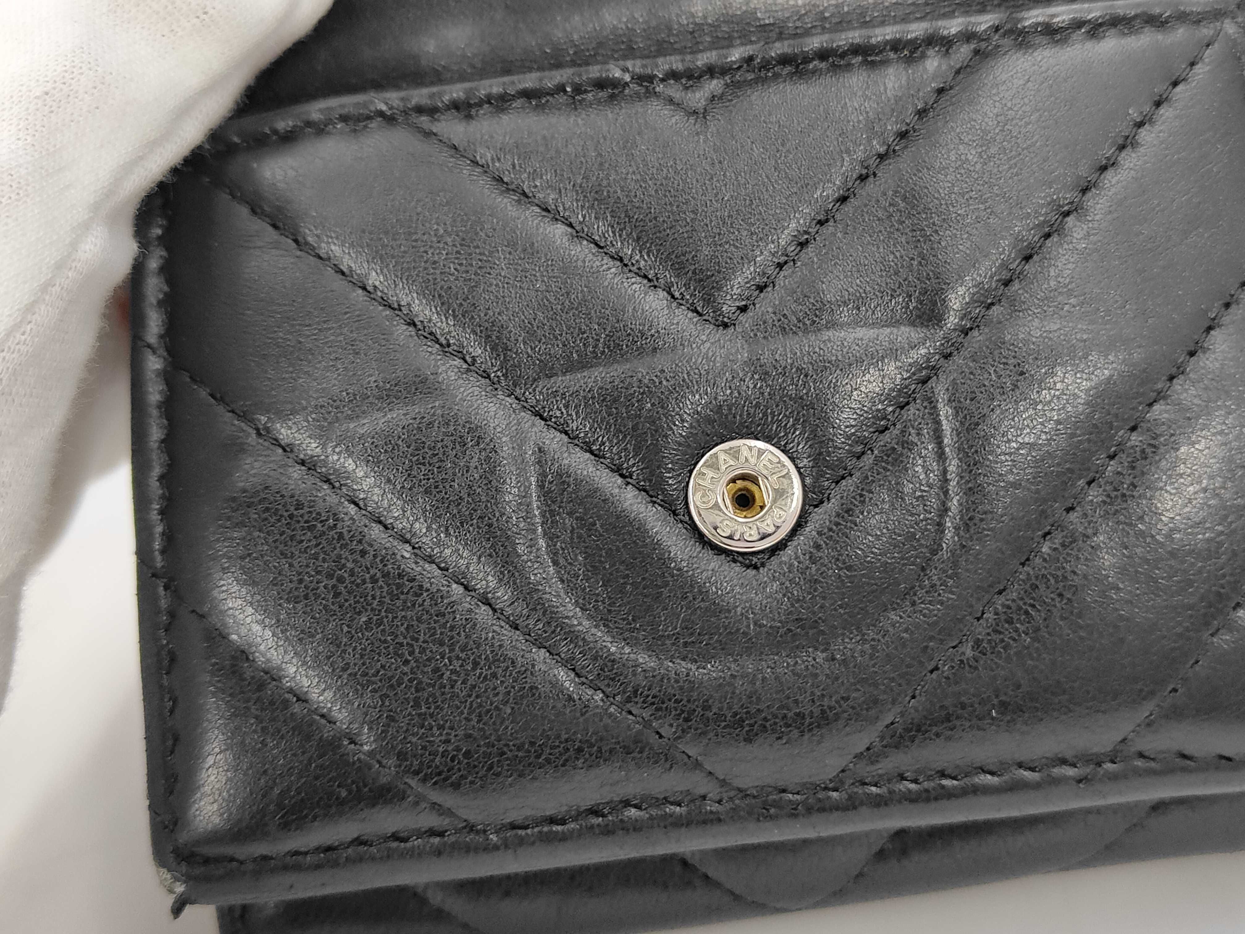 Matelassé Tri-fold Wallet, Lambskin, Black, Random Color, Complete with Accessories — view 5