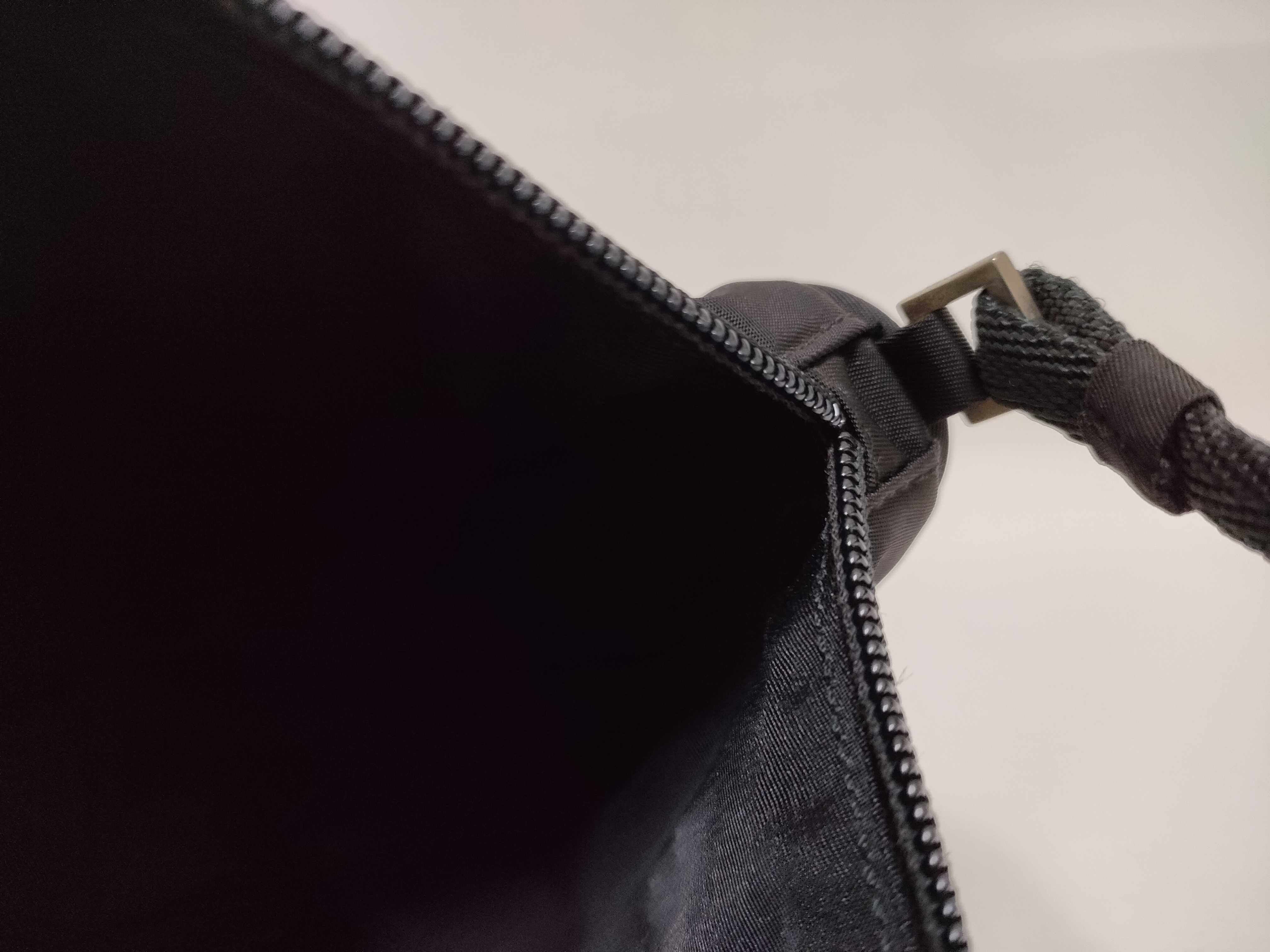 Nylon Triangle Logo Mini Handbag, Black, W23cm — view 9