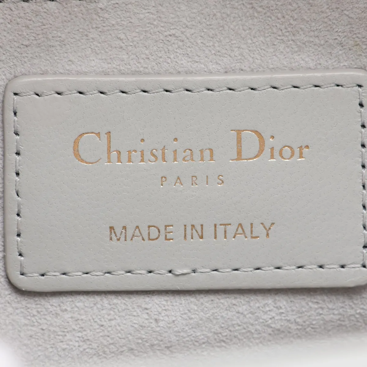 Lady Dior Cannage Leather 2-Way Handbag, Gray with Star Mark — view 10