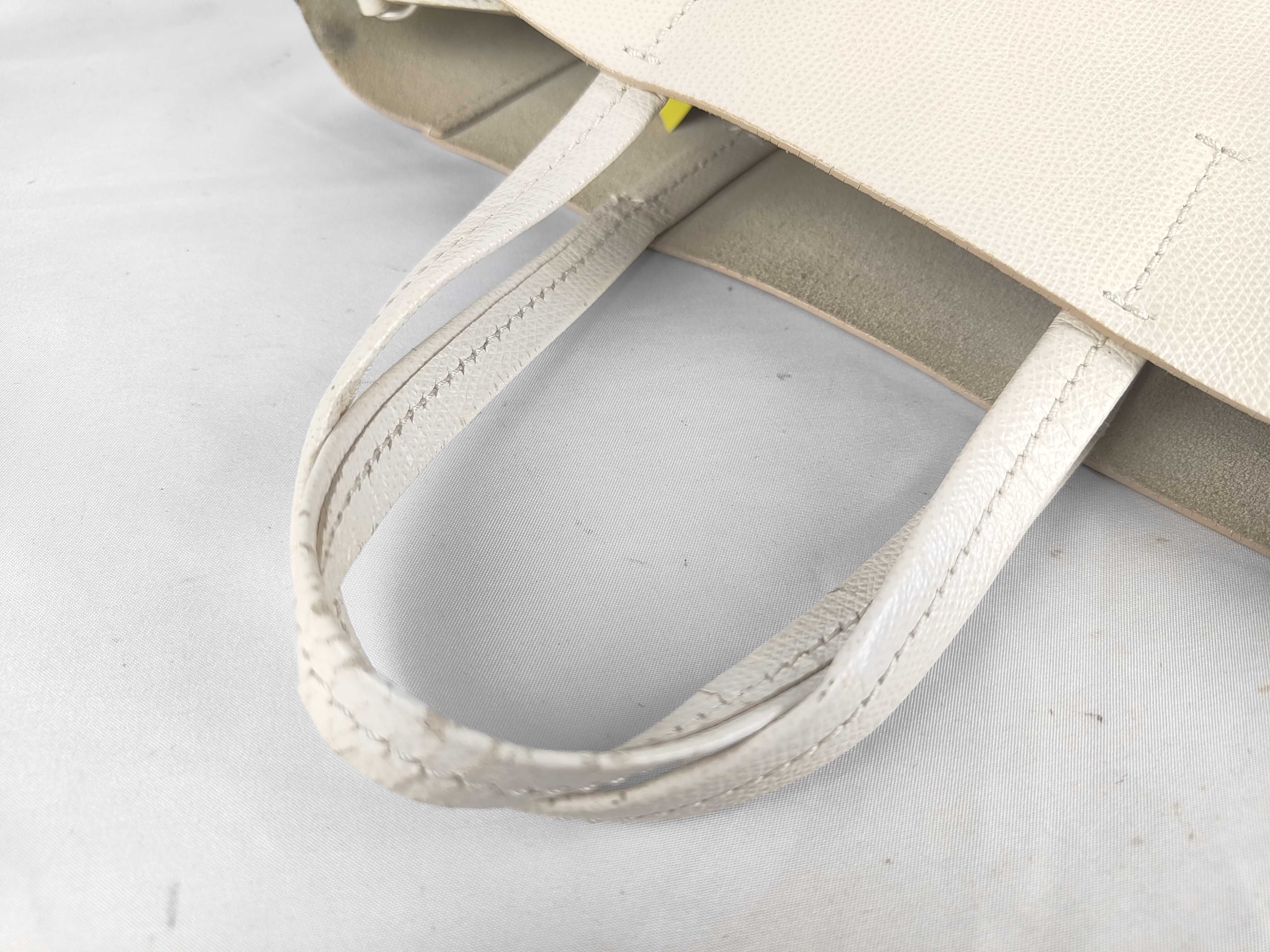 Small Vertical Cabas Tote, White x Black, 2-Way Tote Bag — view 3