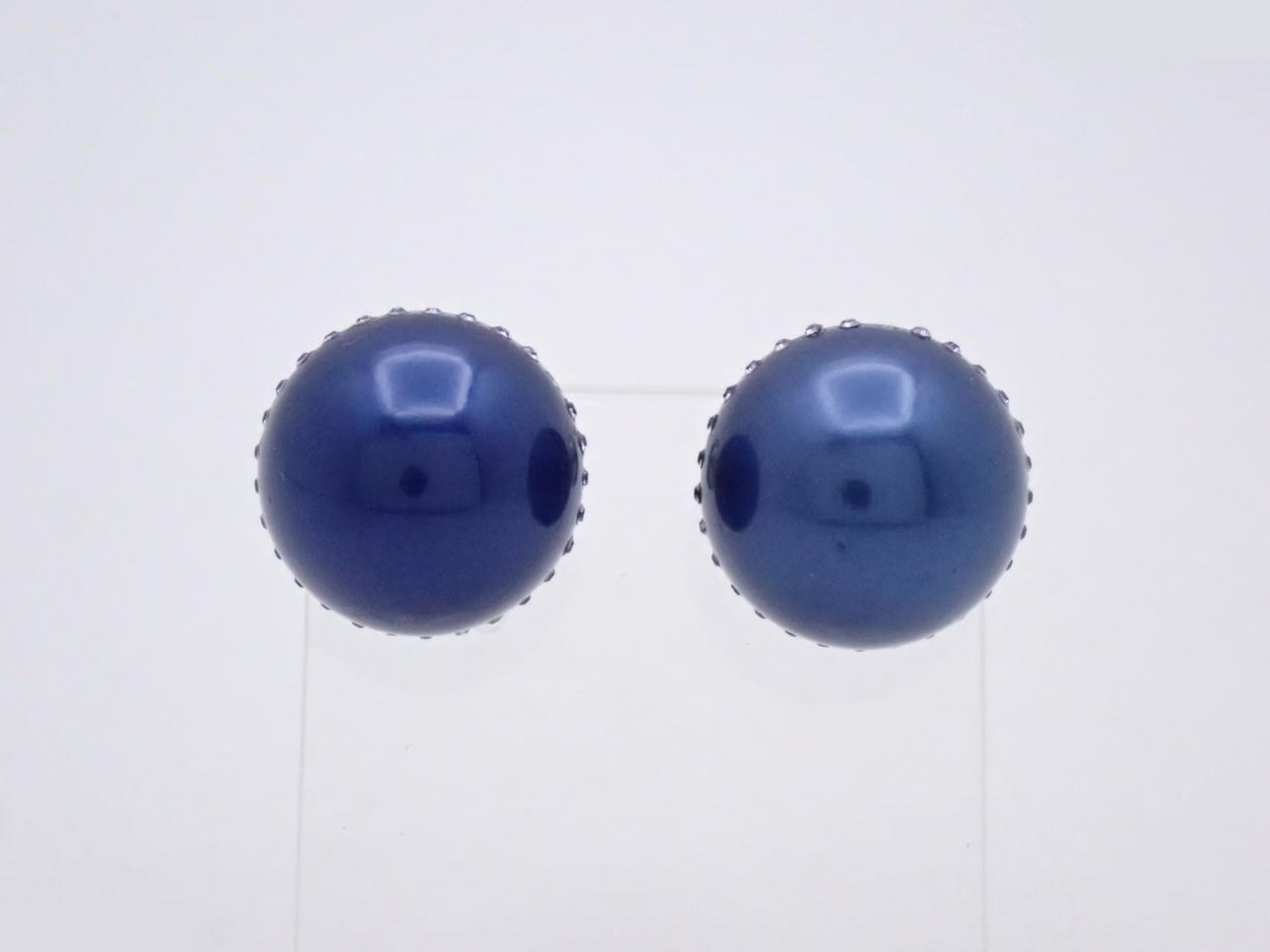 Rhinestone Earrings, Blue — view 2