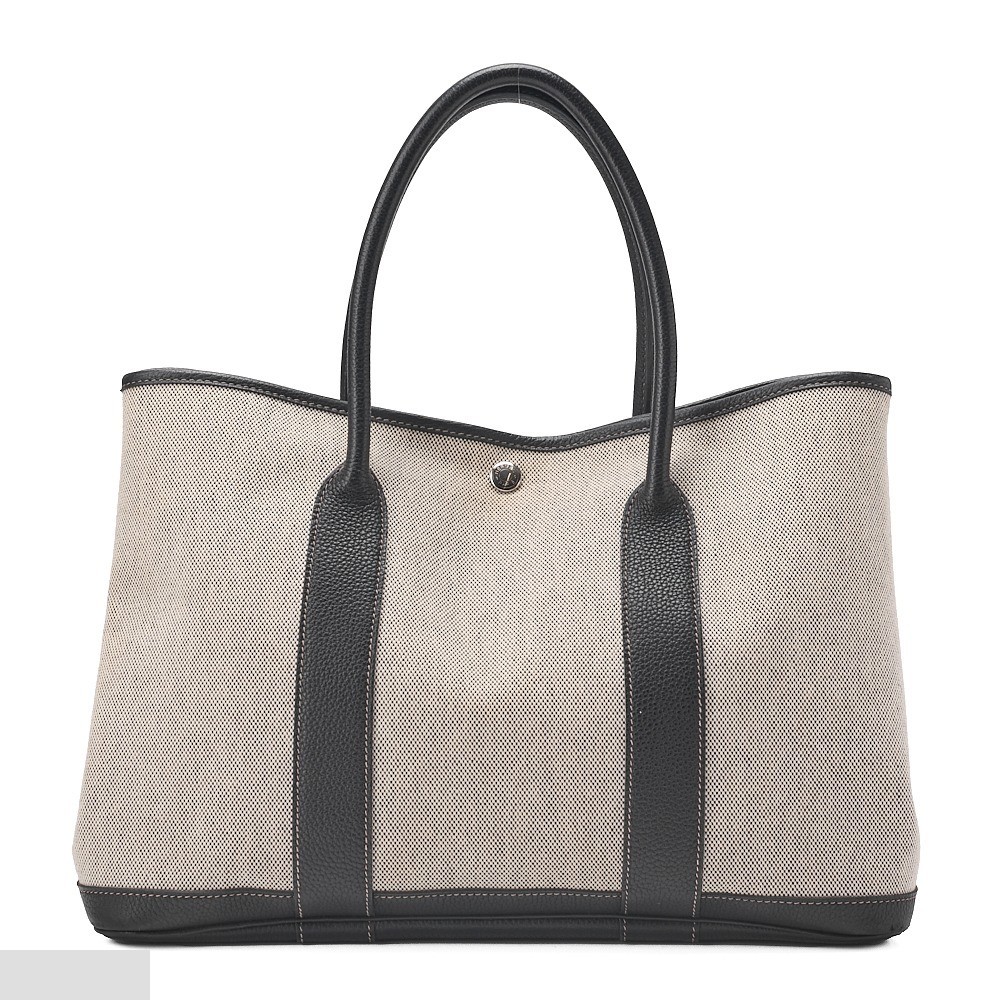 Garden Party 36 Toile H Tote Bag, Gray, Silver Hardware — view 2