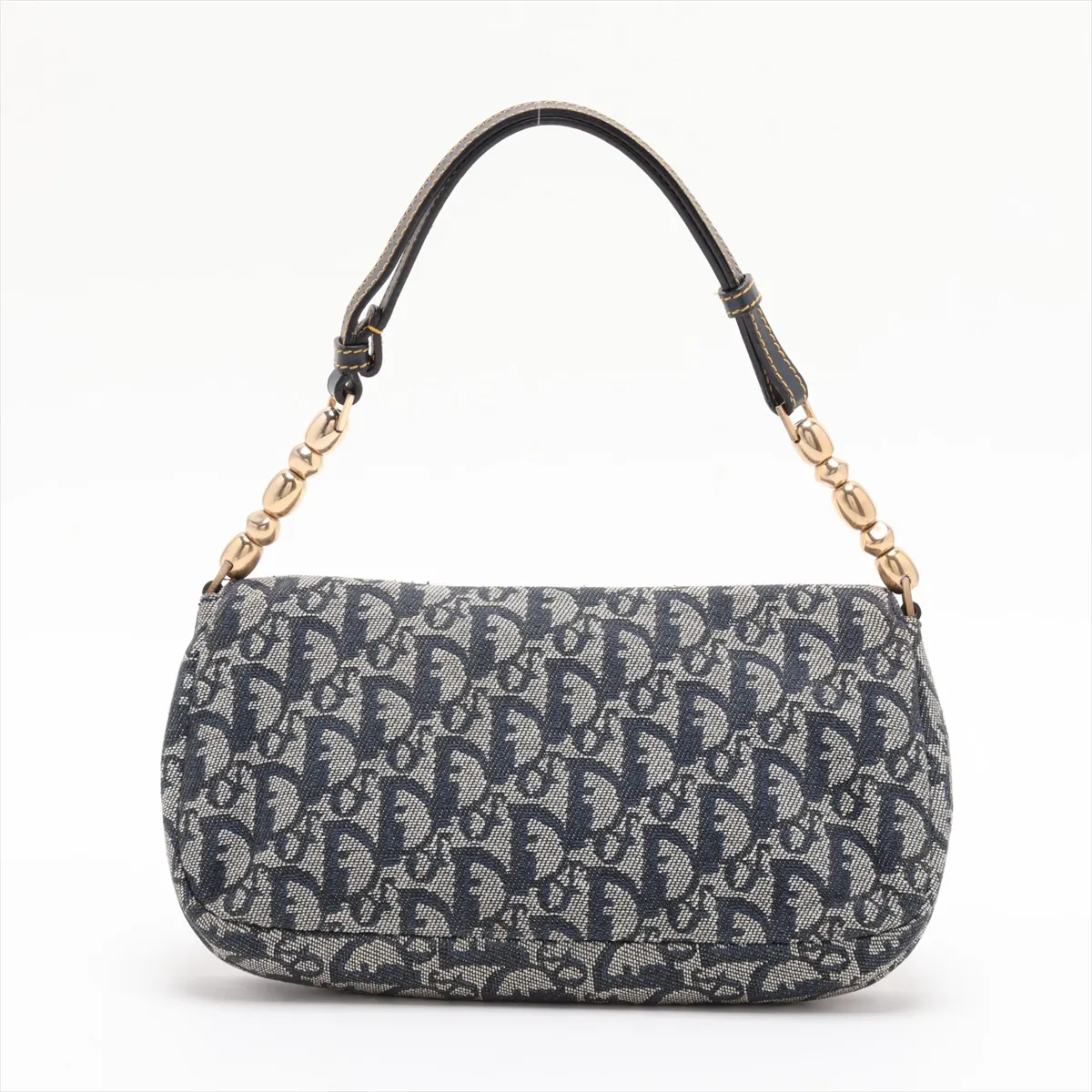 Maris Pearl Trotter Canvas x Leather Shoulder Bag, Navy — view 2