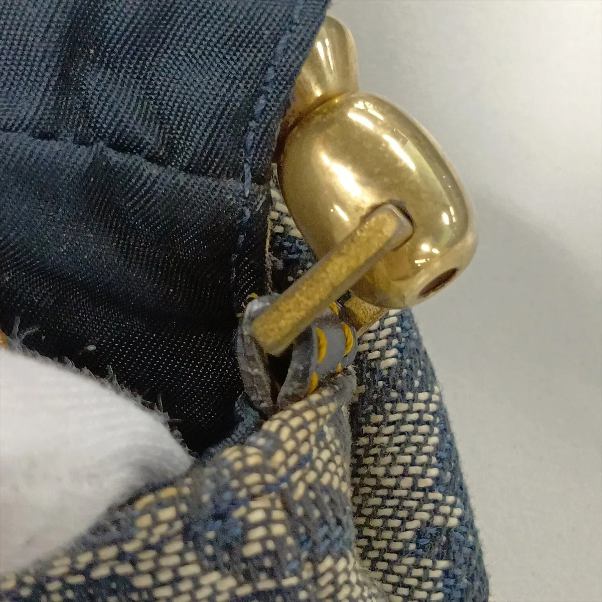 Maris Pearl Trotter Canvas x Leather Shoulder Bag, Navy — view 11