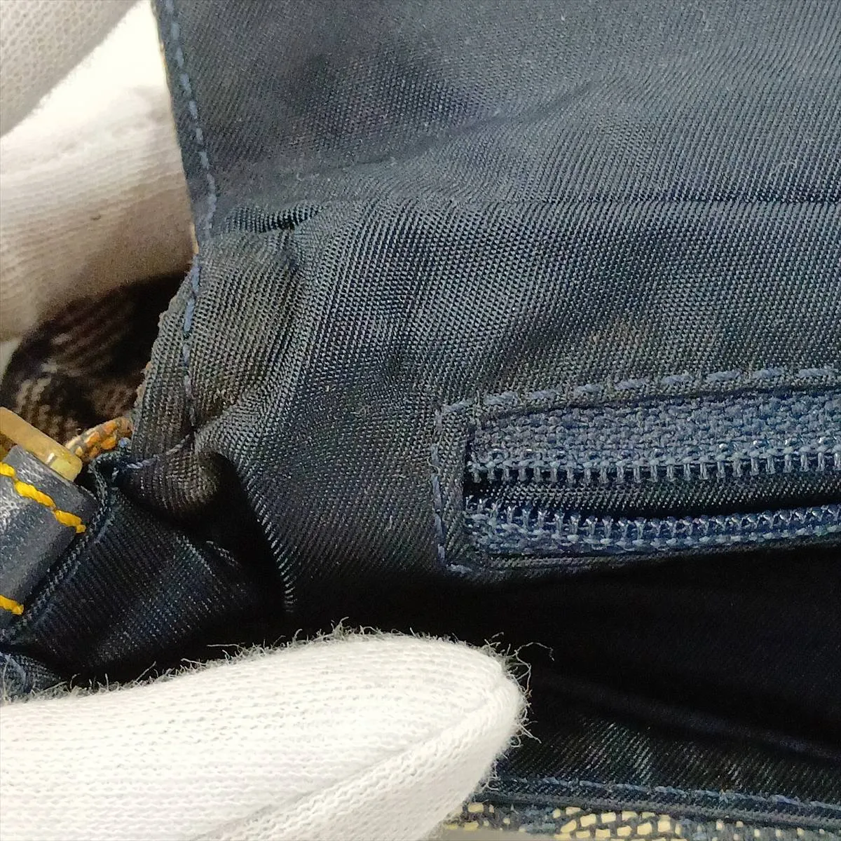 Maris Pearl Trotter Canvas x Leather Shoulder Bag, Navy — view 12