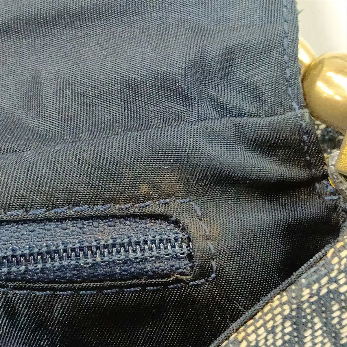 Maris Pearl Trotter Canvas x Leather Shoulder Bag, Navy — view 10