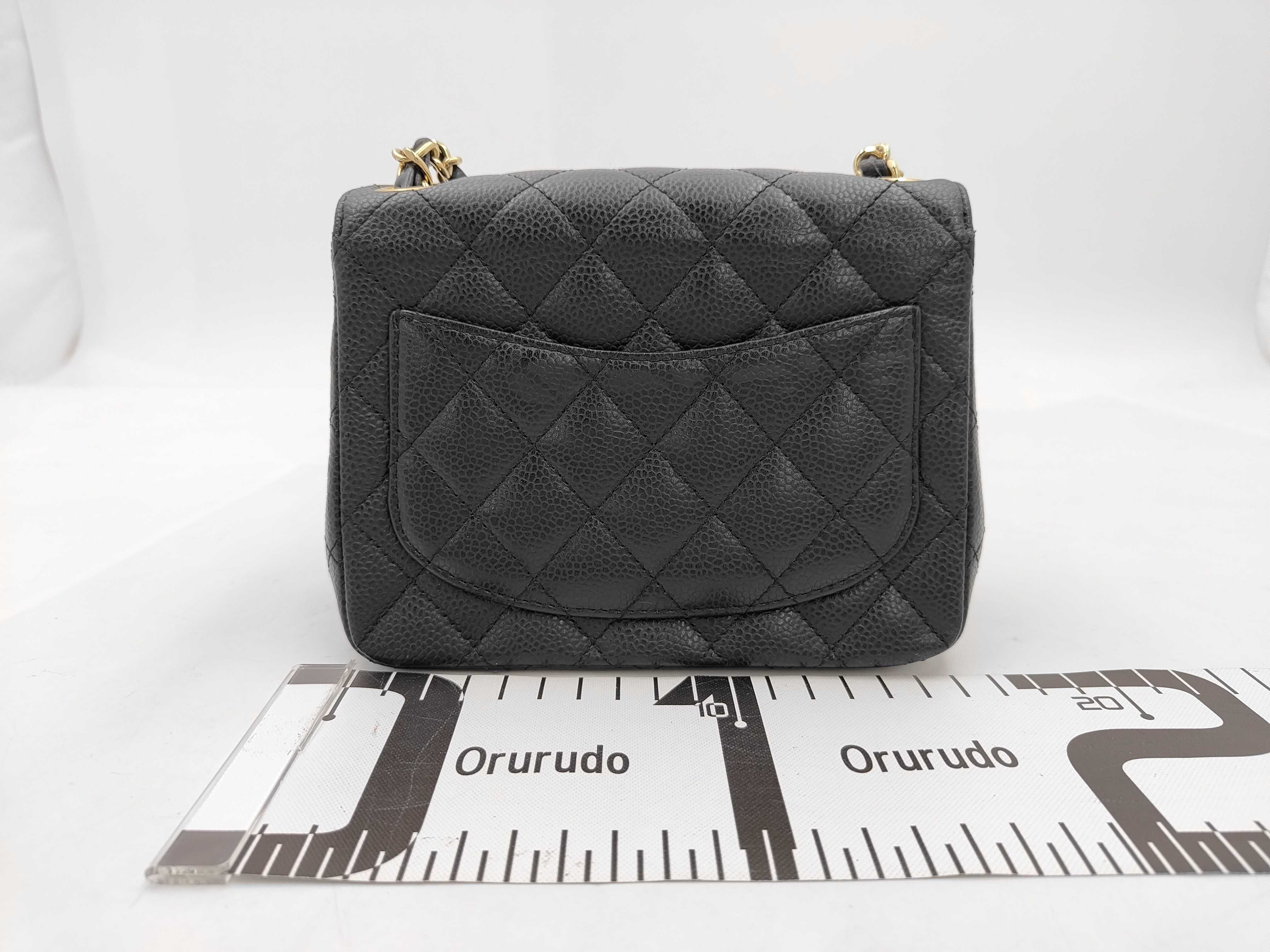 Mini Mat Caviar Skin Black Shoulder Bag (Serial Number 12, Model A35200) — view 2