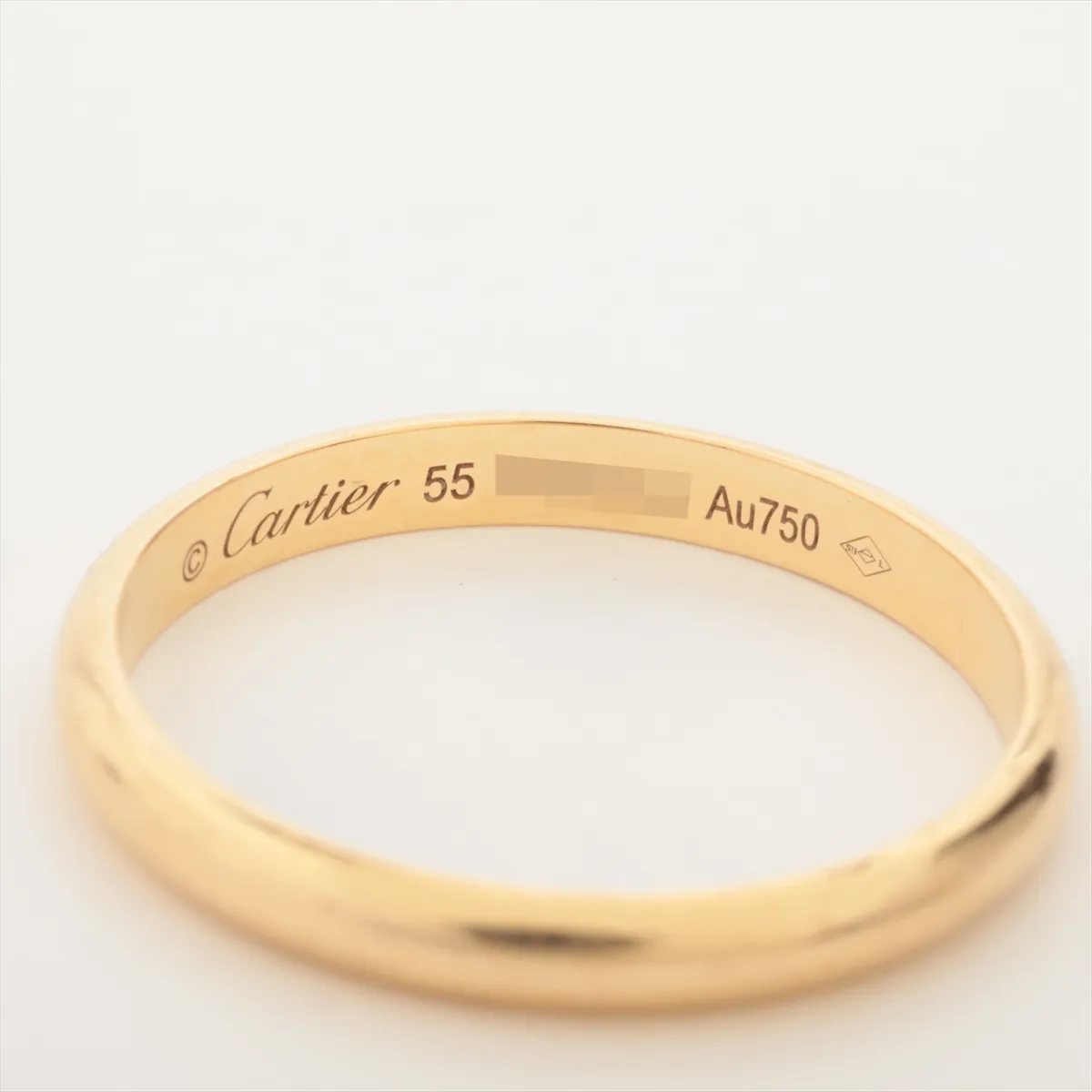 wedding ring, 750 (yellow gold), 2.3g, size 55, 342EIG, dents. — view 3