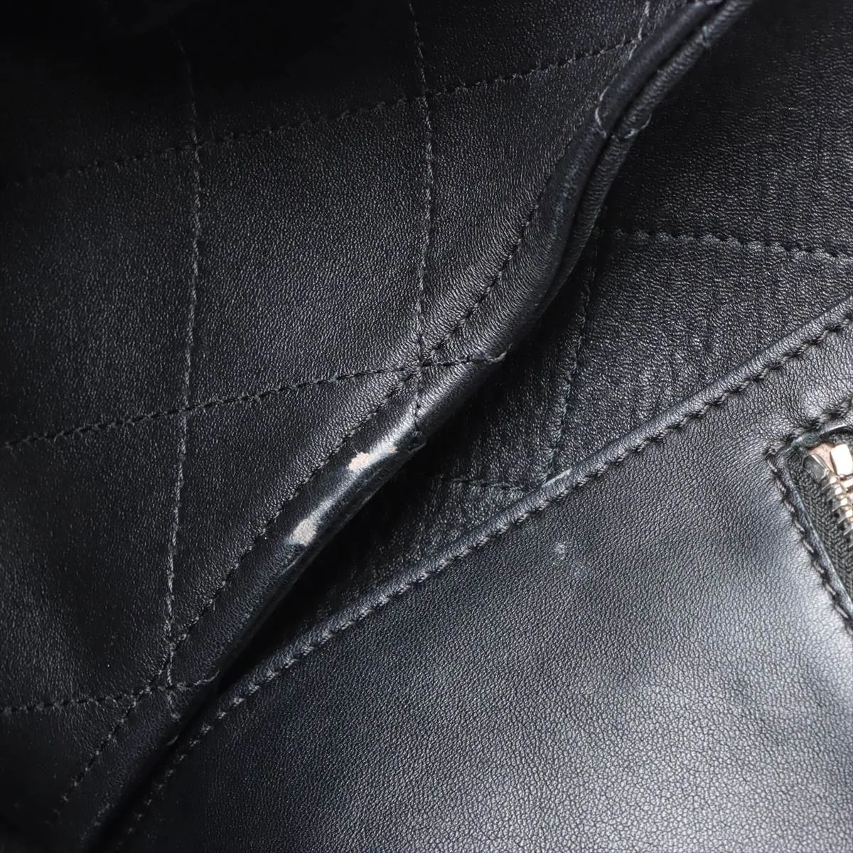Matelasse Lambskin 2WAY Handbag Black Silver Hardware 26981957 No. 26 — view 14