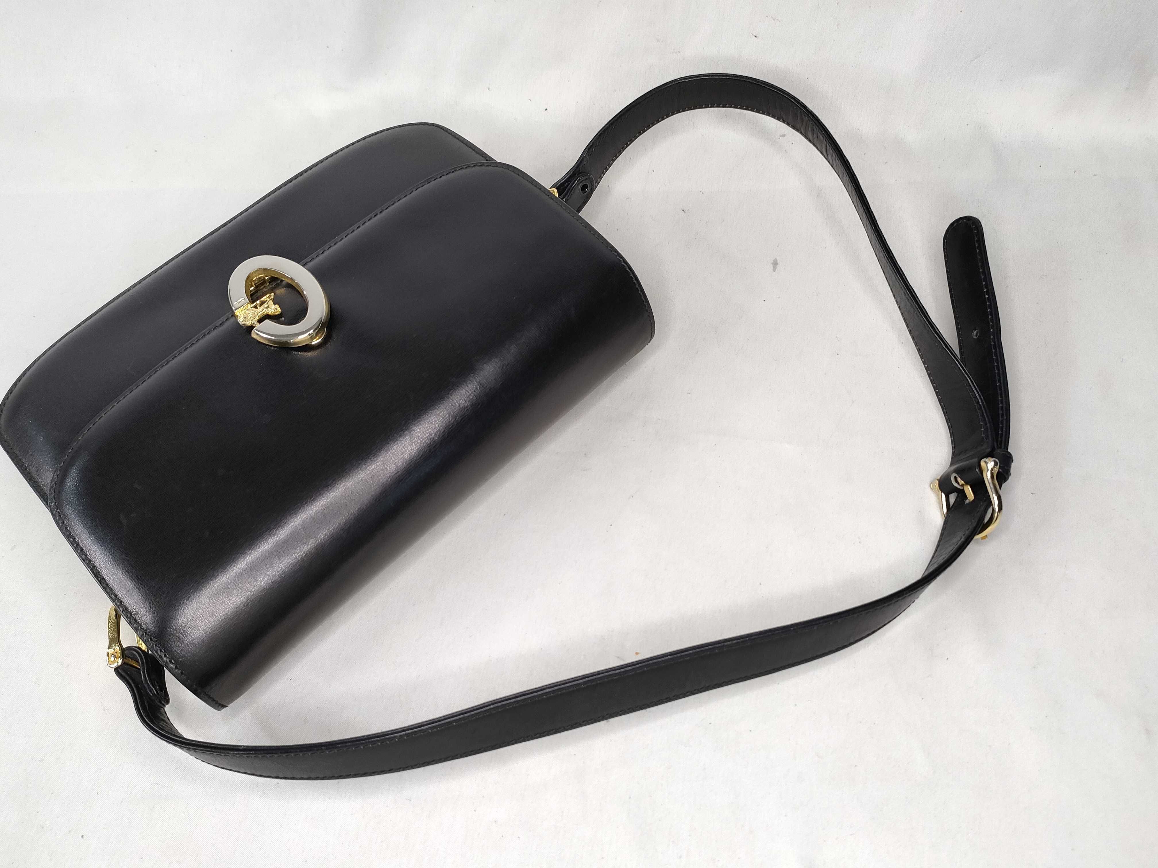 Leather Carriage Hardware Shoulder Bag — view 3