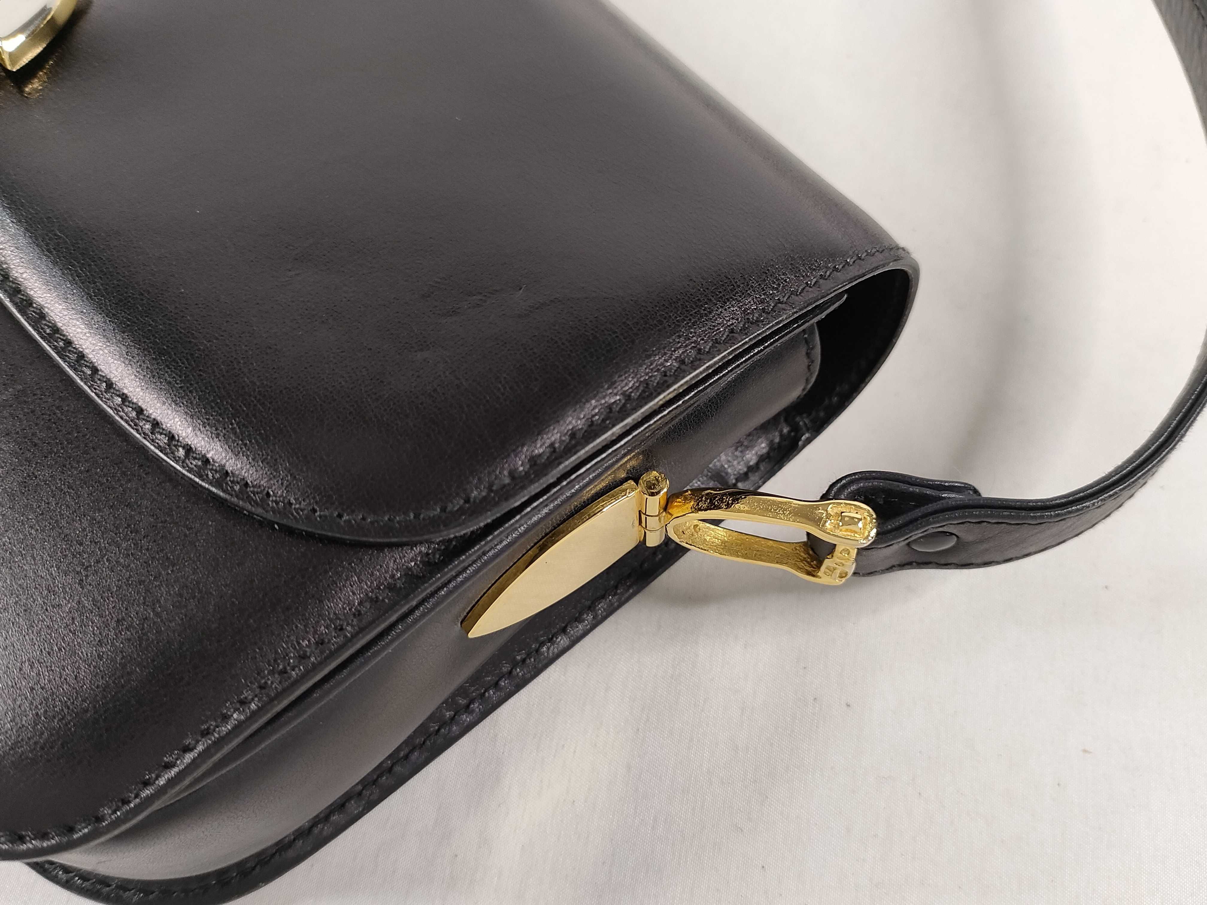 Leather Carriage Hardware Shoulder Bag — view 5