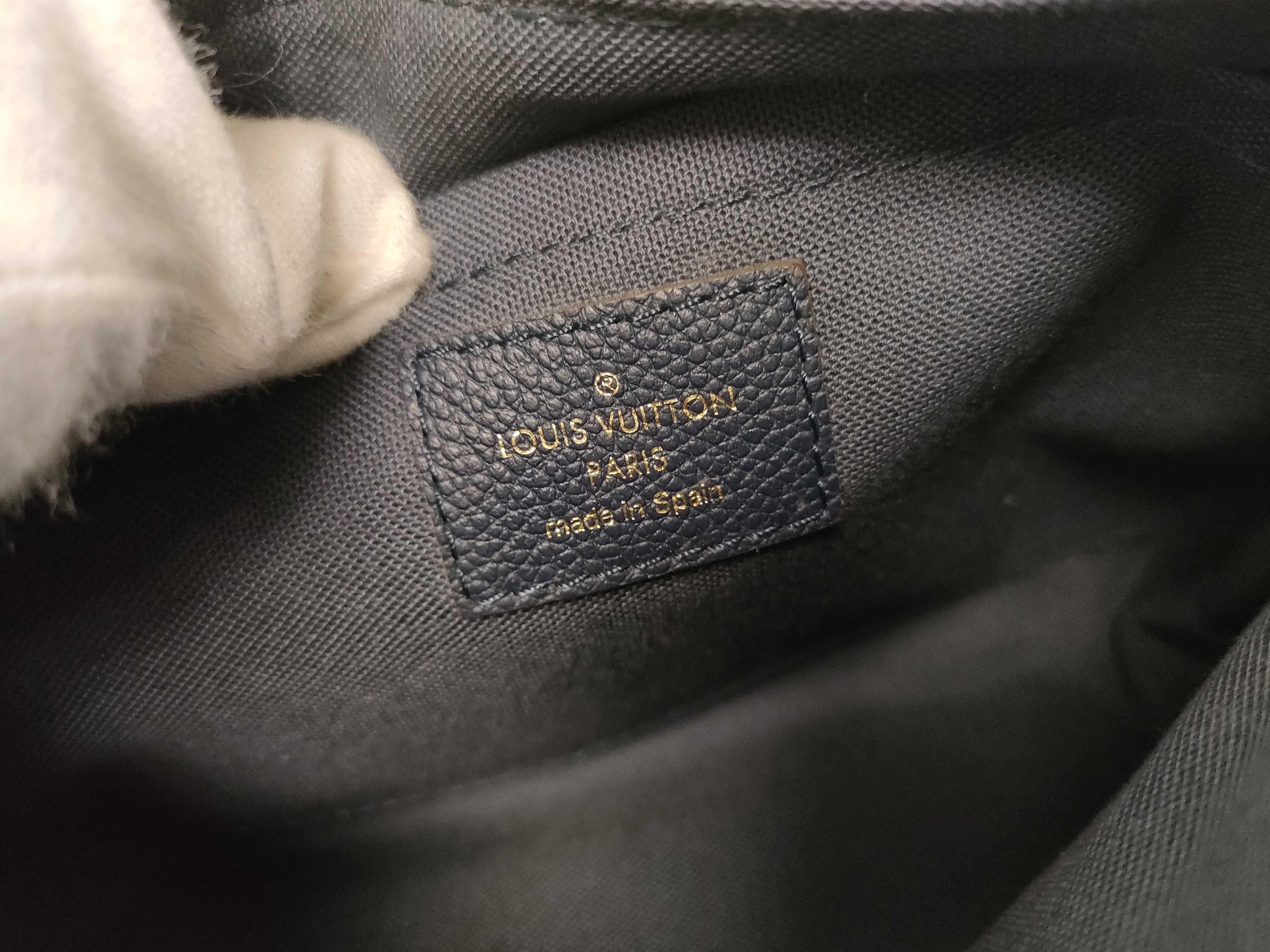 Monogram ID- Cow Skin Pallas Clutch Brown x Navy M44058 Clutch Bag — view 11