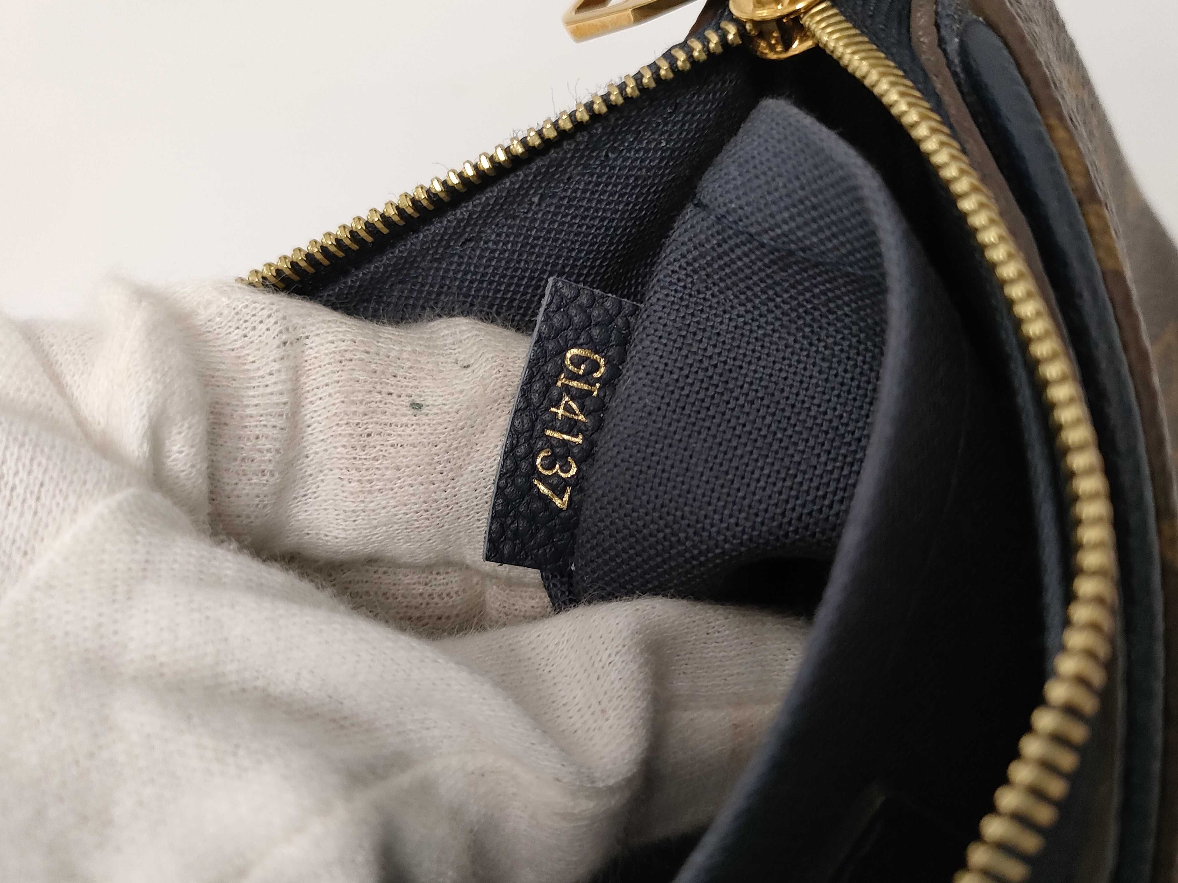 Monogram ID- Cow Skin Pallas Clutch Brown x Navy M44058 Clutch Bag — view 13