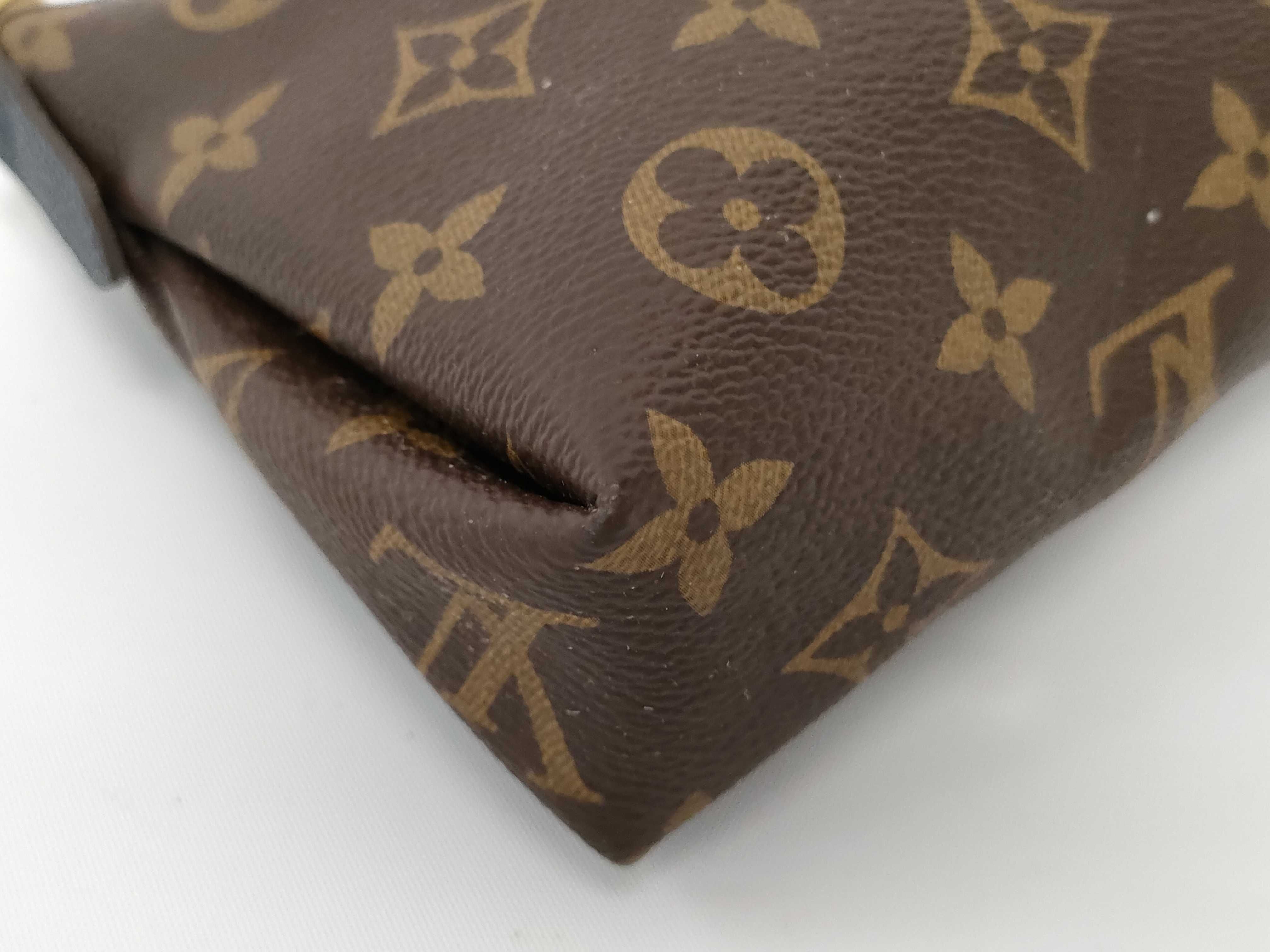Monogram ID- Cow Skin Pallas Clutch Brown x Navy M44058 Clutch Bag — view 4