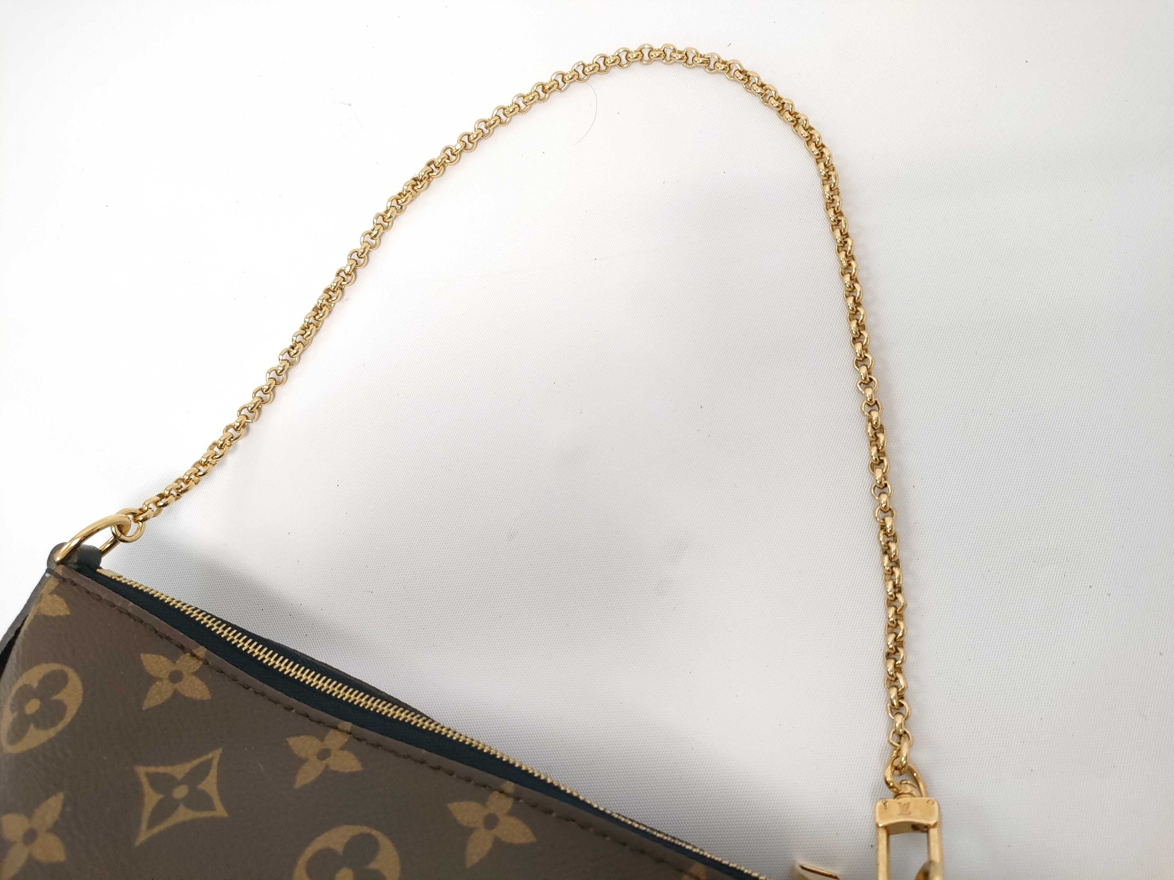 Monogram ID- Cow Skin Pallas Clutch Brown x Navy M44058 Clutch Bag — view 5
