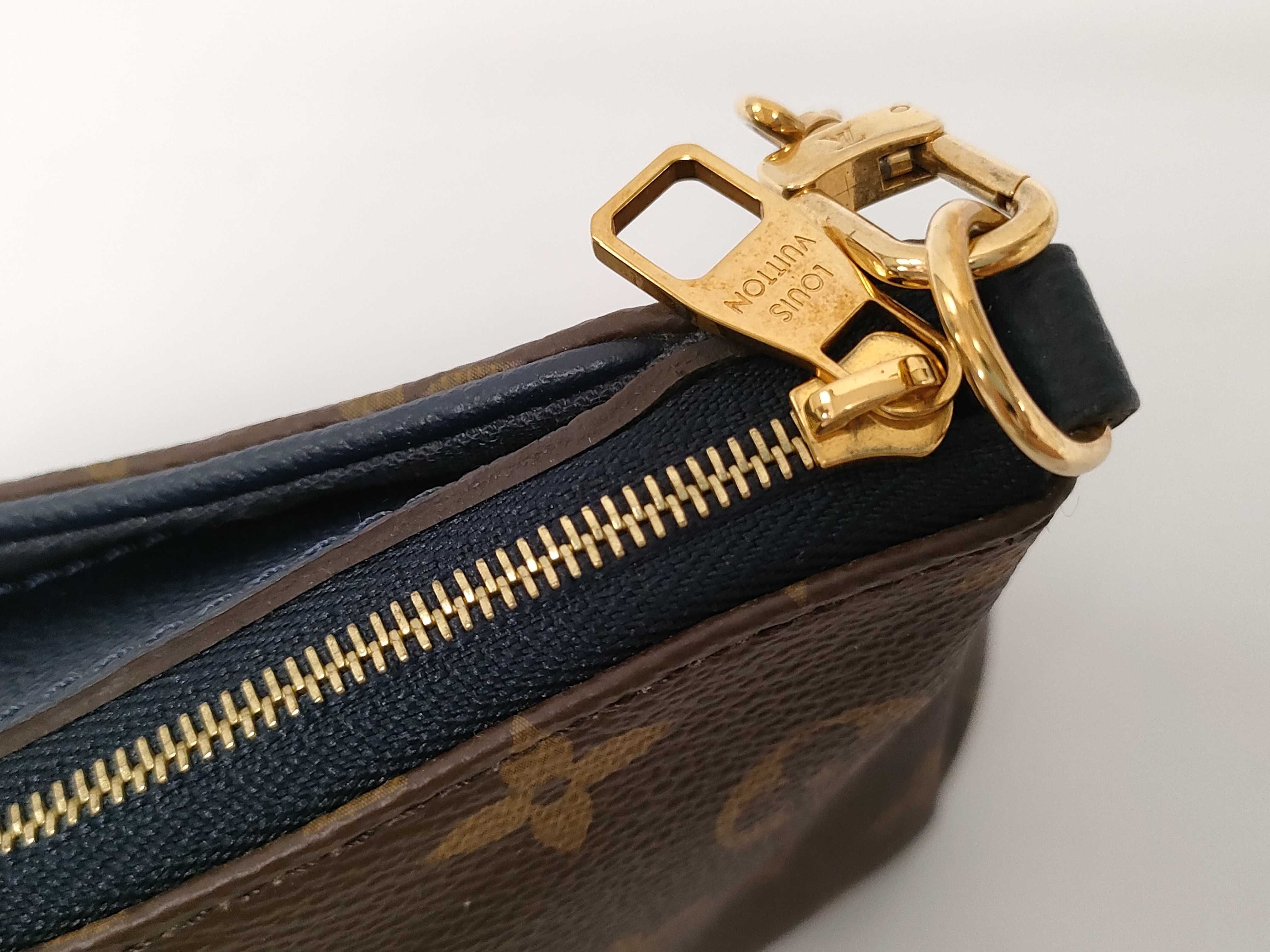 Monogram ID- Cow Skin Pallas Clutch Brown x Navy M44058 Clutch Bag — view 8