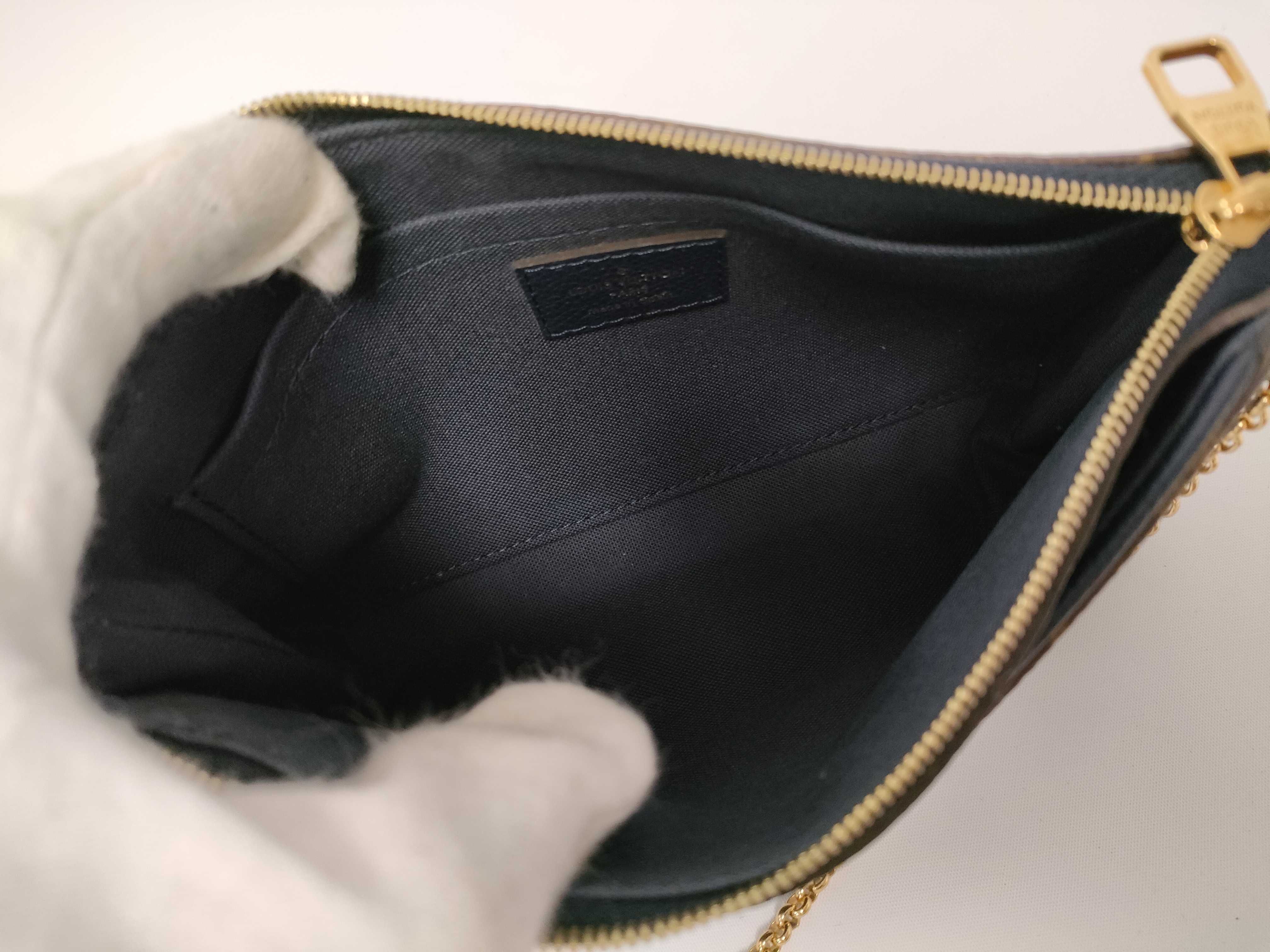 Monogram ID- Cow Skin Pallas Clutch Brown x Navy M44058 Clutch Bag — view 9
