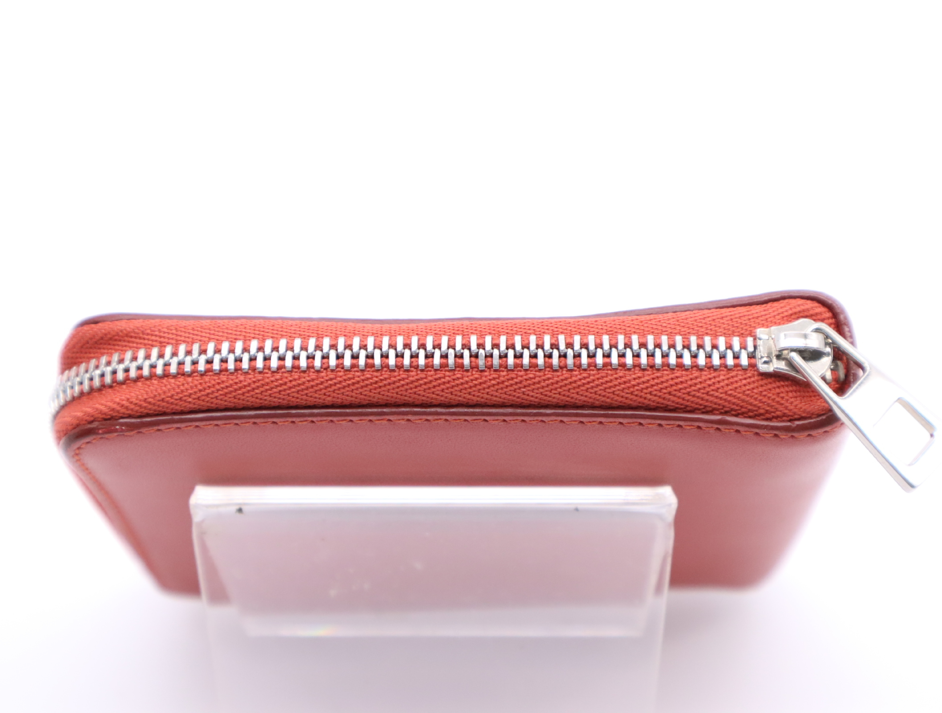 Leather Anagram Wallet, Red — view 4