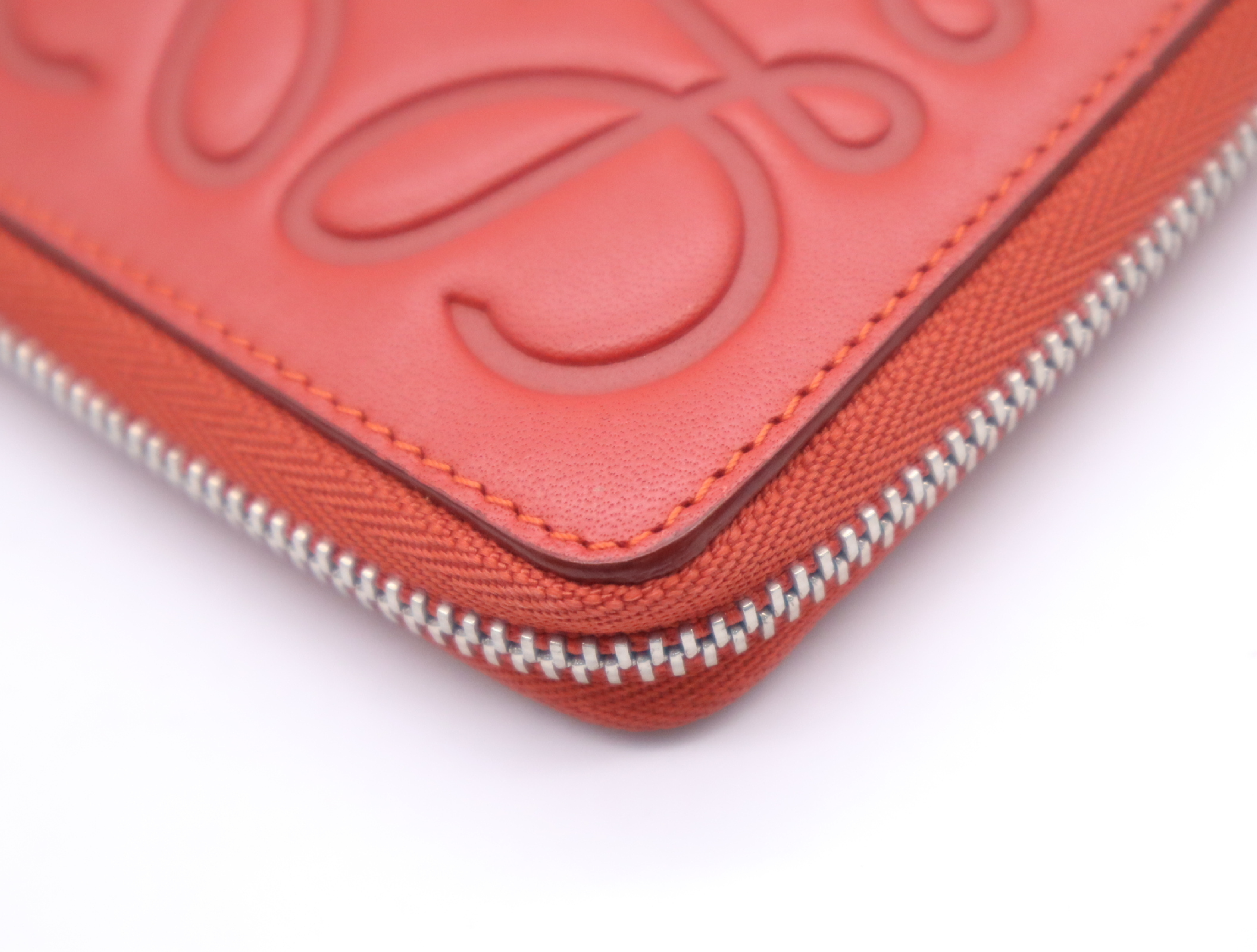 Leather Anagram Wallet, Red — view 7
