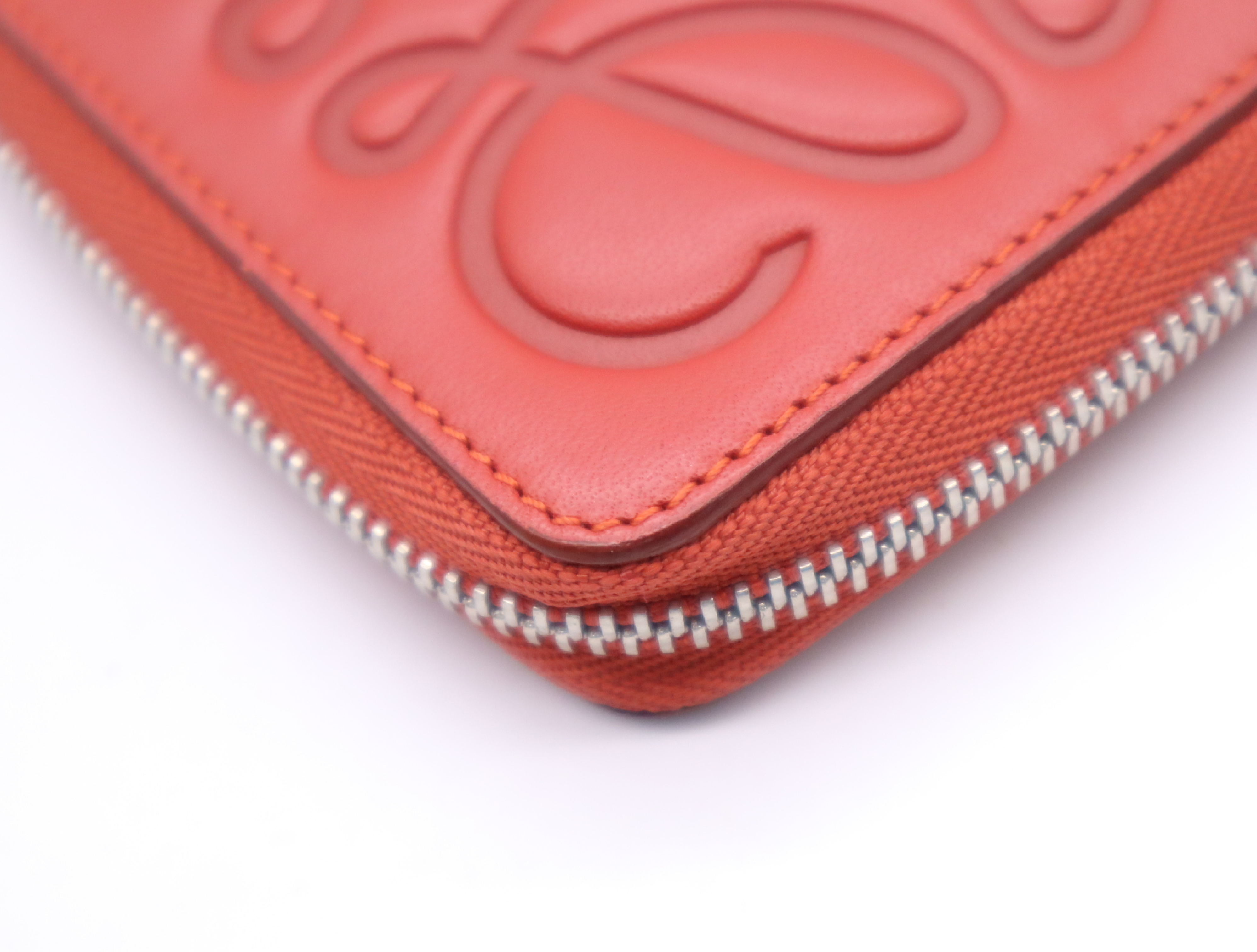 Leather Anagram Wallet, Red — view 8