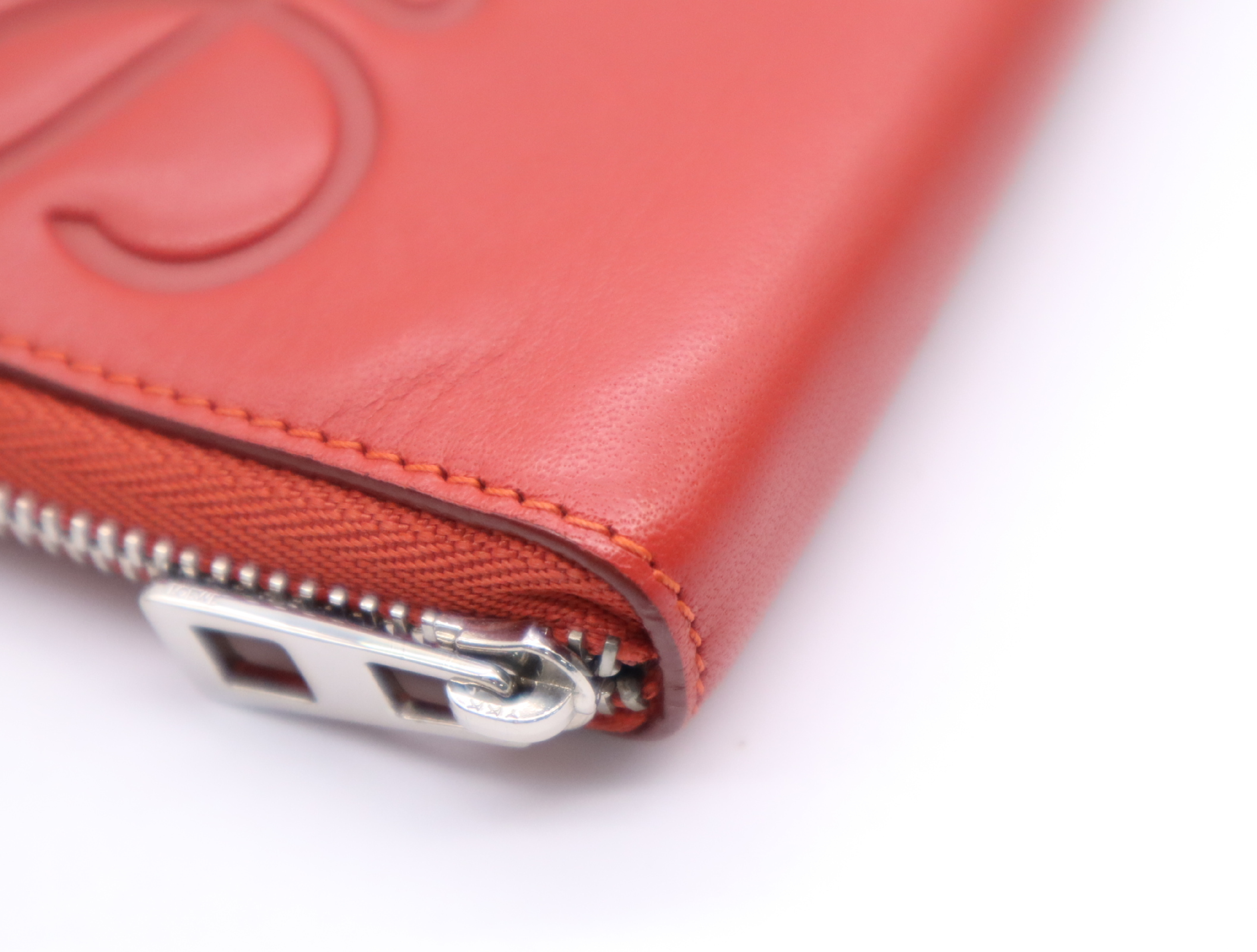 Leather Anagram Wallet, Red — view 9
