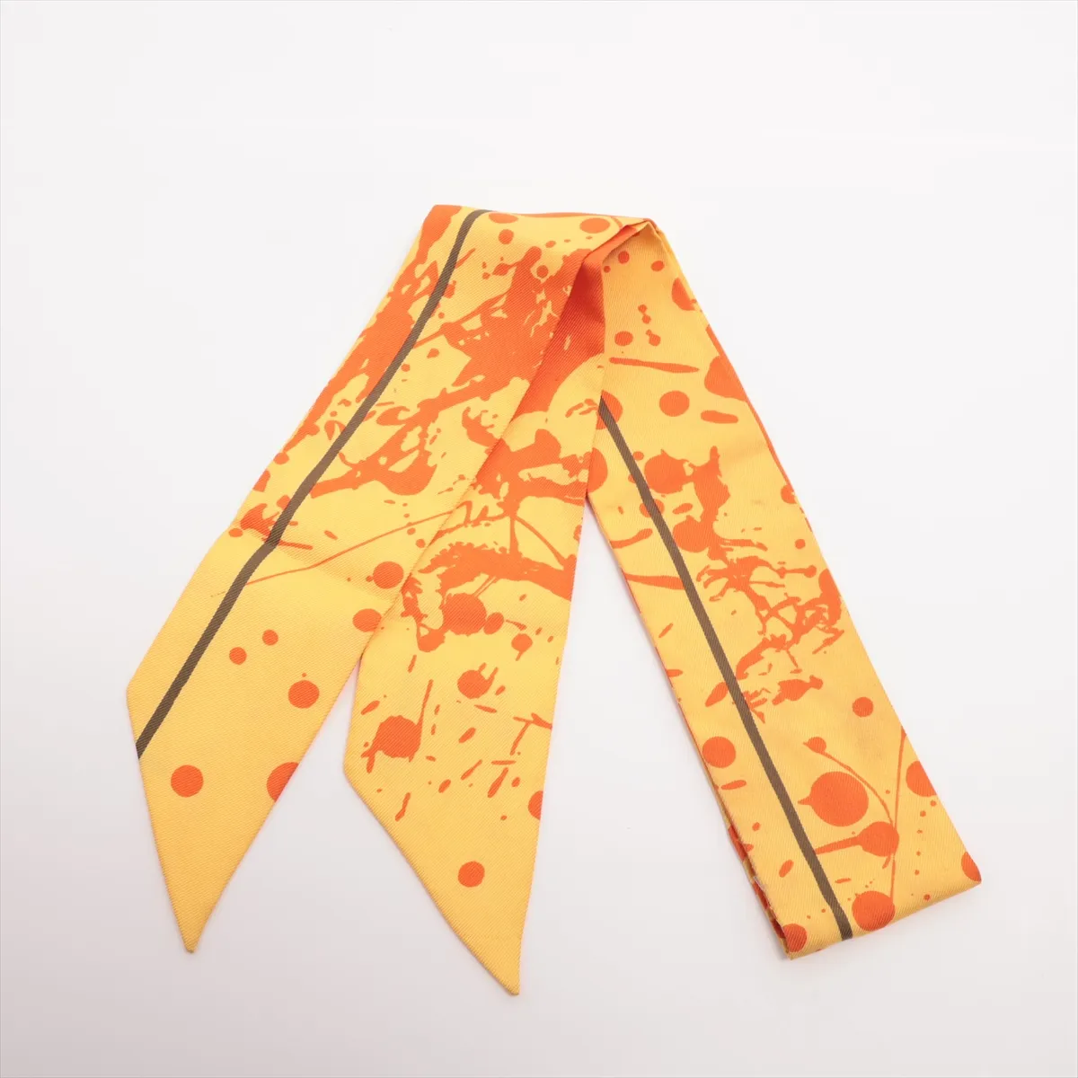 Twilly Cheval Surprise scarf, silk, orange, with