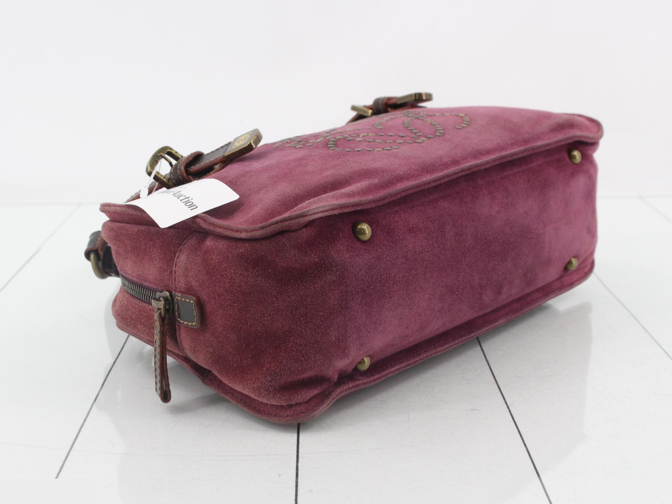 Suede studded Anagram shoulder bag — view 5