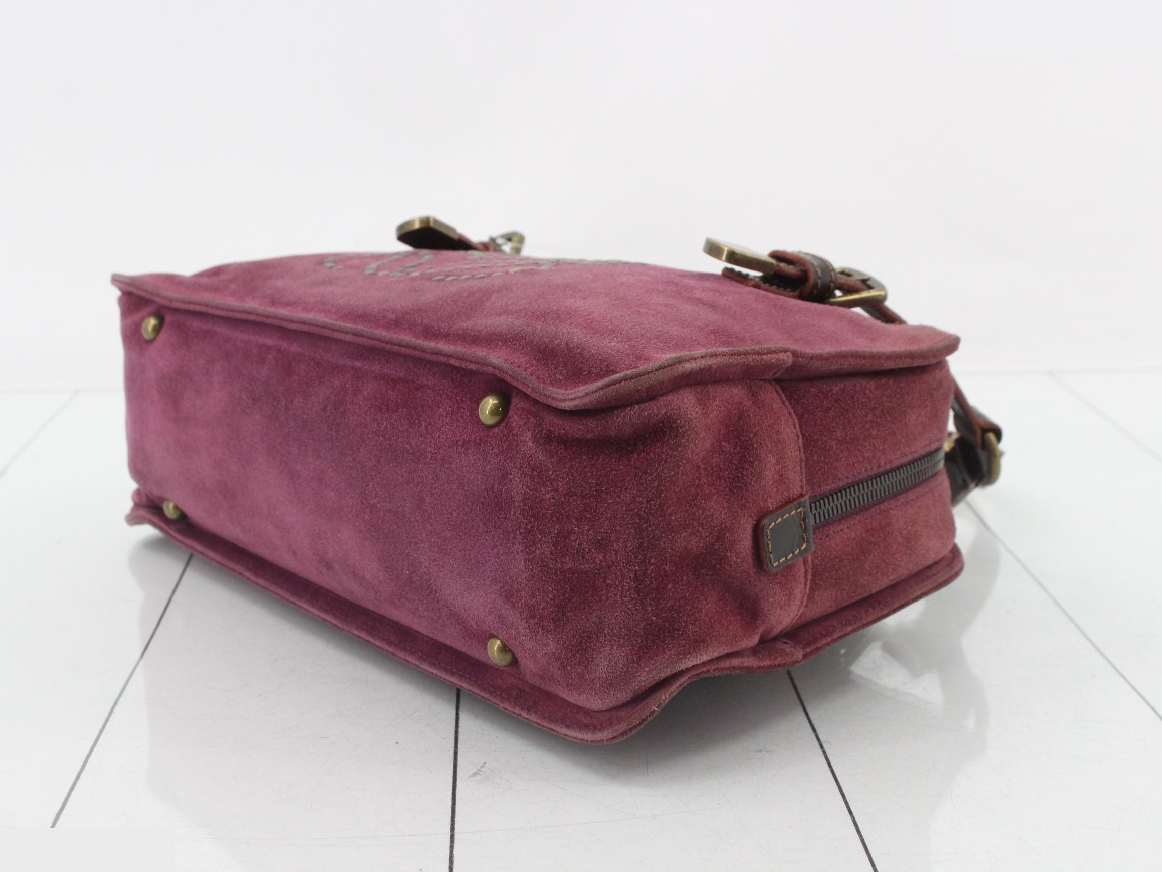 Suede studded Anagram shoulder bag — view 6