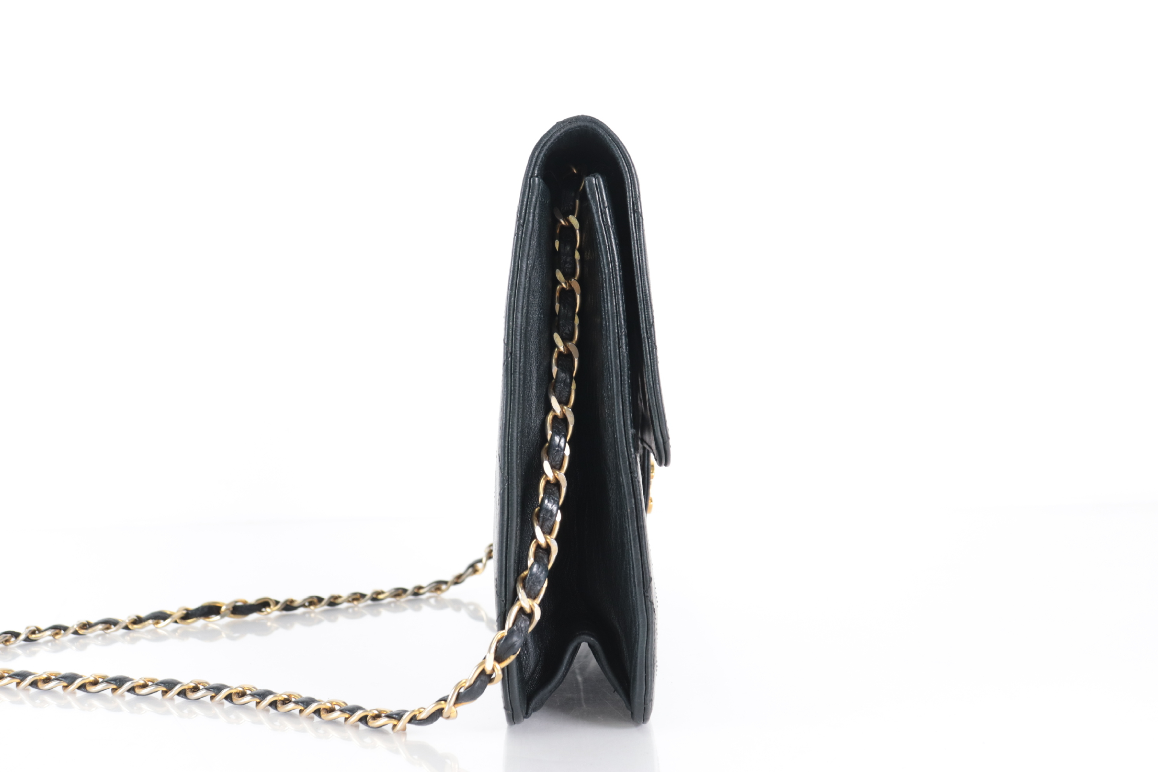 Matelassé Lambskin Push Chain Shoulder Bag — view 3