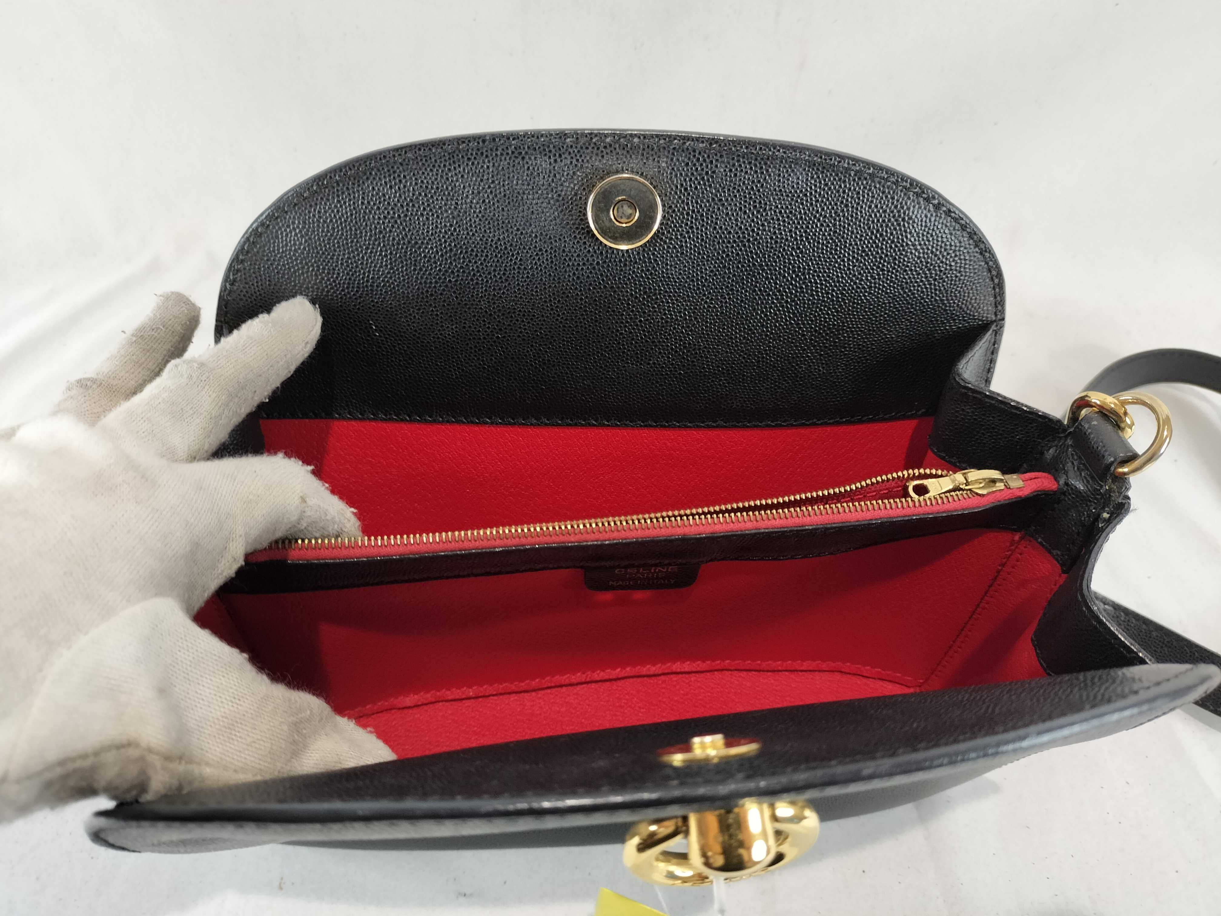 All-Leather Half-Moon Ring Hardware Shoulder Bag — view 9
