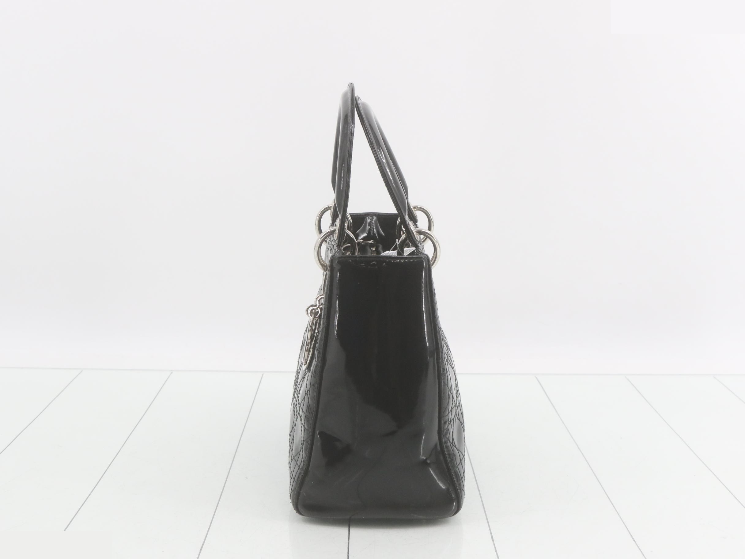 Lady Dior handbag, patent leather — view 3