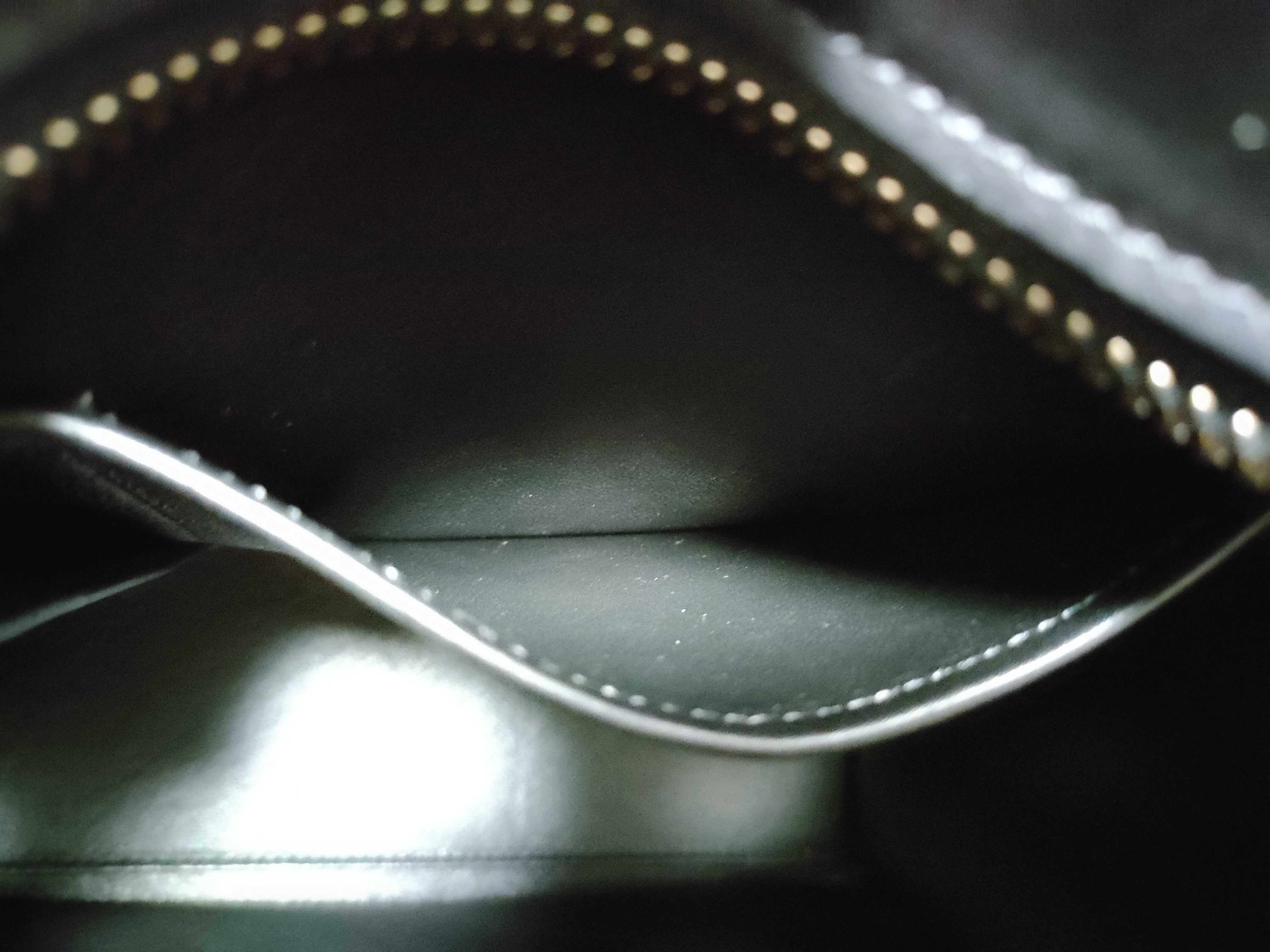 Luggage Micro Shopper Leather 2-Way Handbag Black x White Handbag — view 11