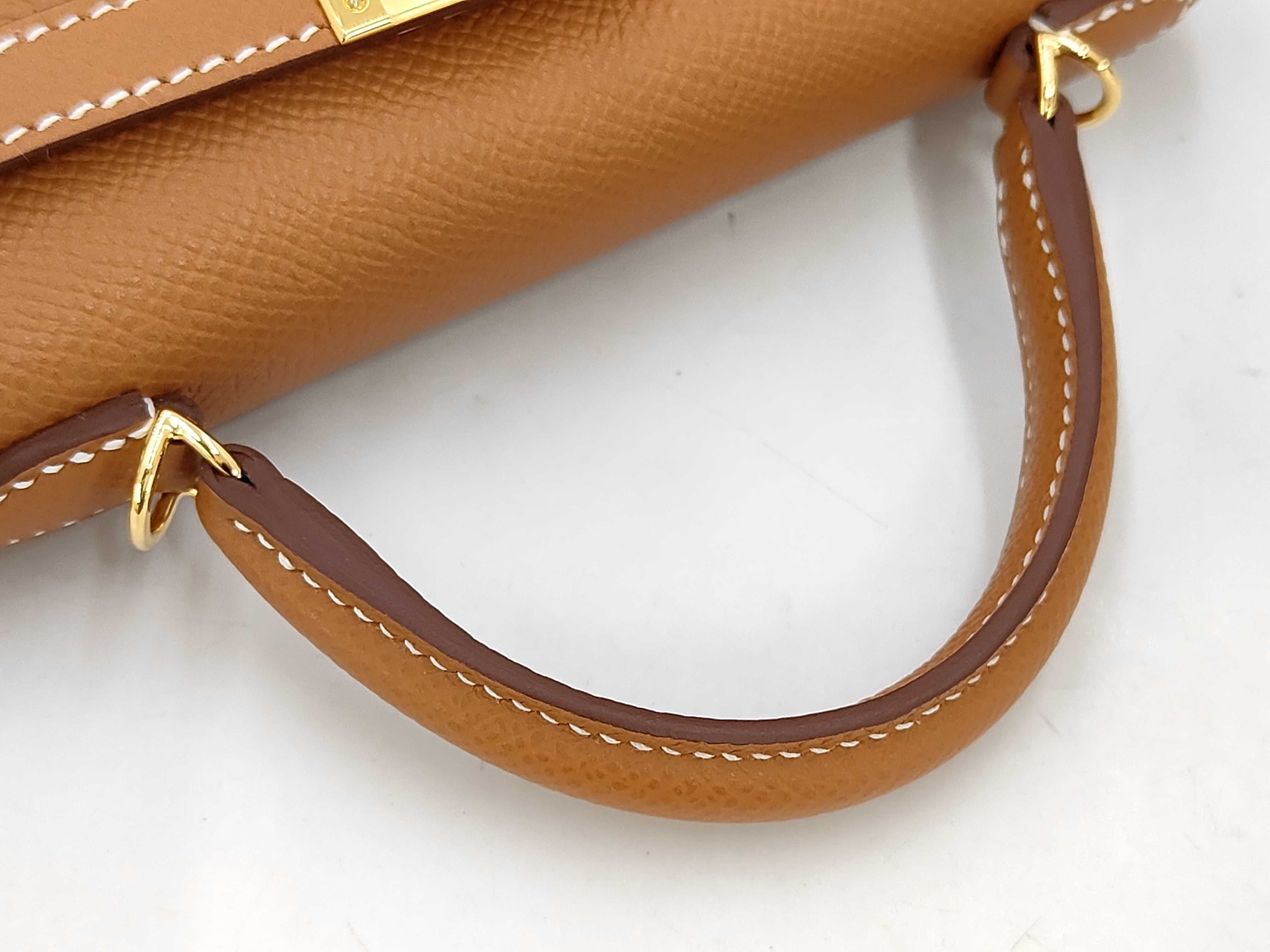 Mini Kelly Epsom Leather Handbag with Gold Hardware (K Stamp) — view 5