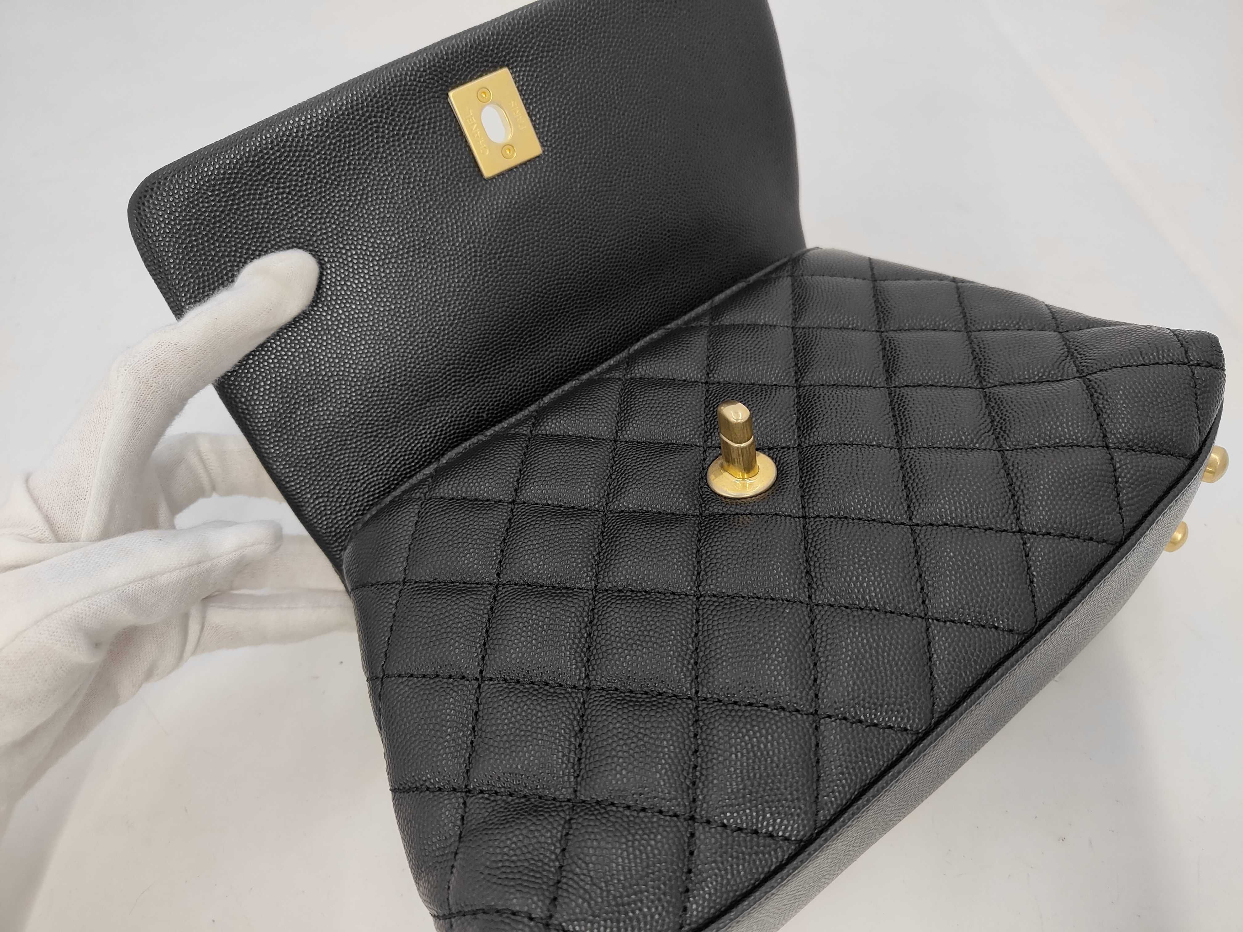 Caviar Skin Coco Handle Shoulder Bag — view 8